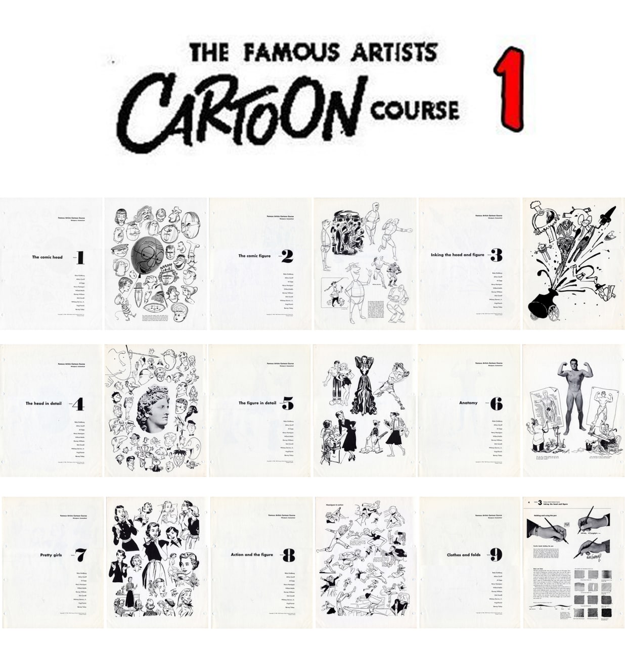 Portada ampliada de THE FAMOUS ARTISTS CARTOON COURSE