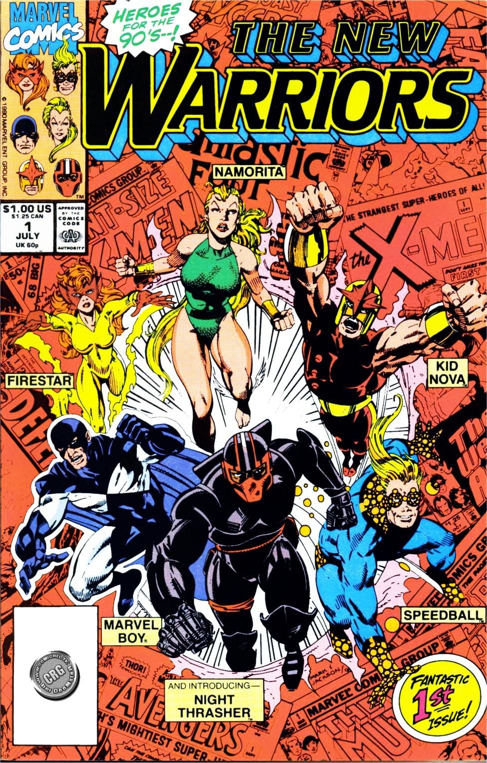 Portada ampliada de The New Warriors