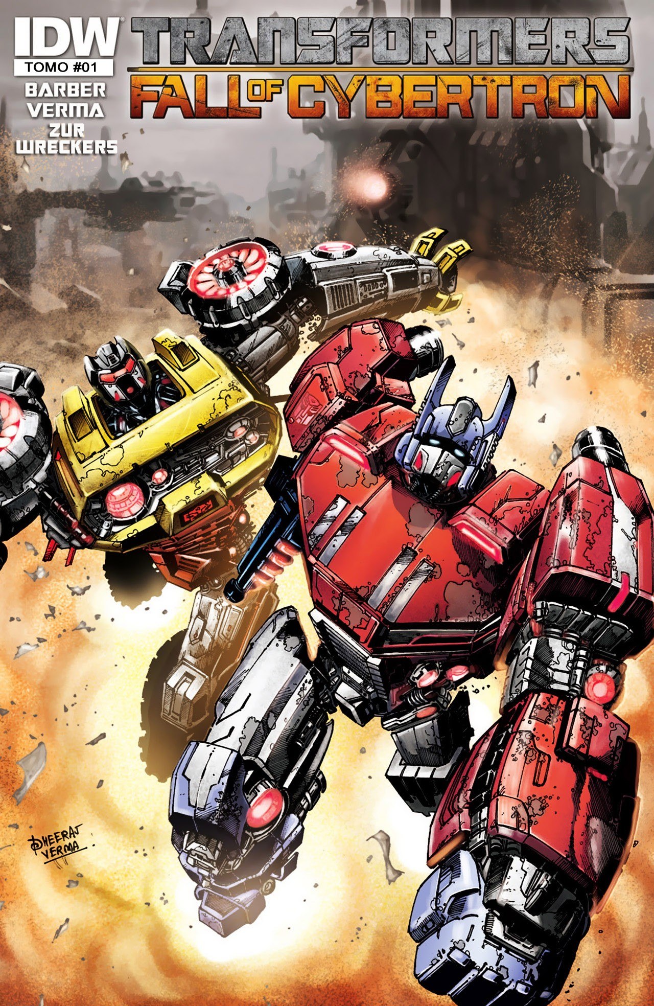 Portada ampliada de Transformers Fall of Cybertron