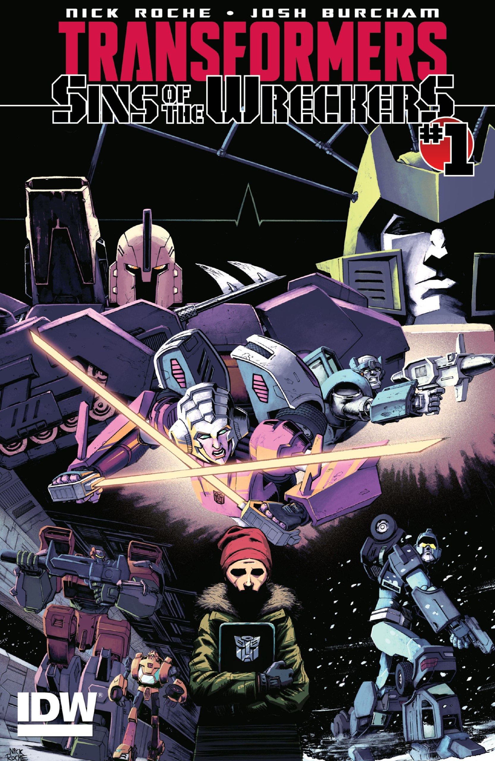 Portada ampliada de Transformers Sins of the Wreckers #
