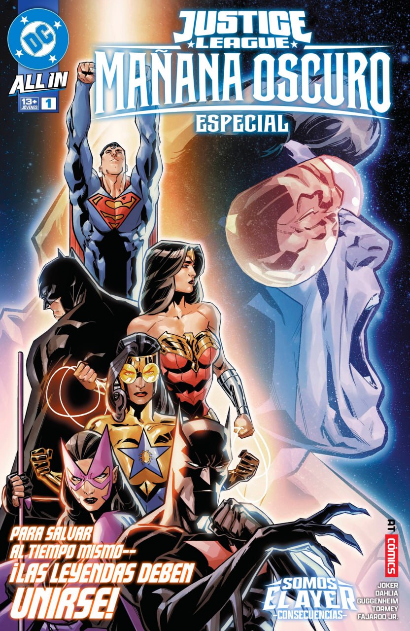 Portada ampliada de JUSTICE LEAGUE MANANA OSCURO ESPECIAL