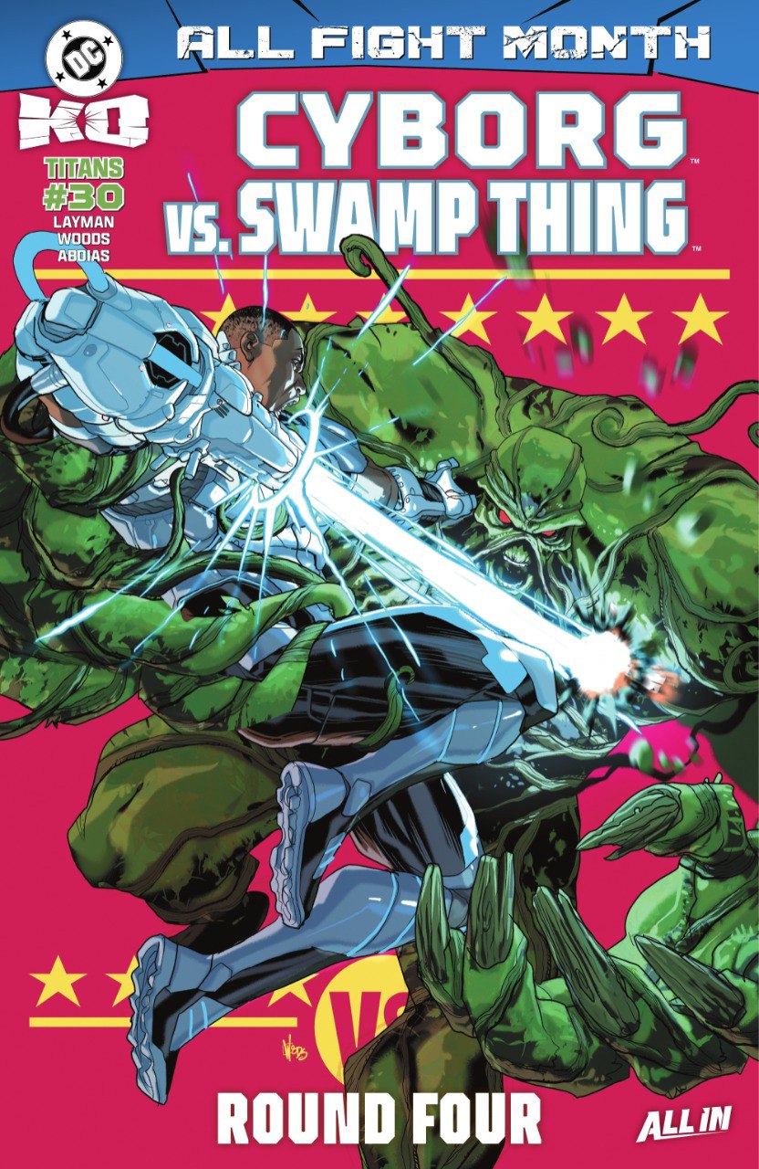 Portada ampliada de Cyborg vs. Swamp Thing
