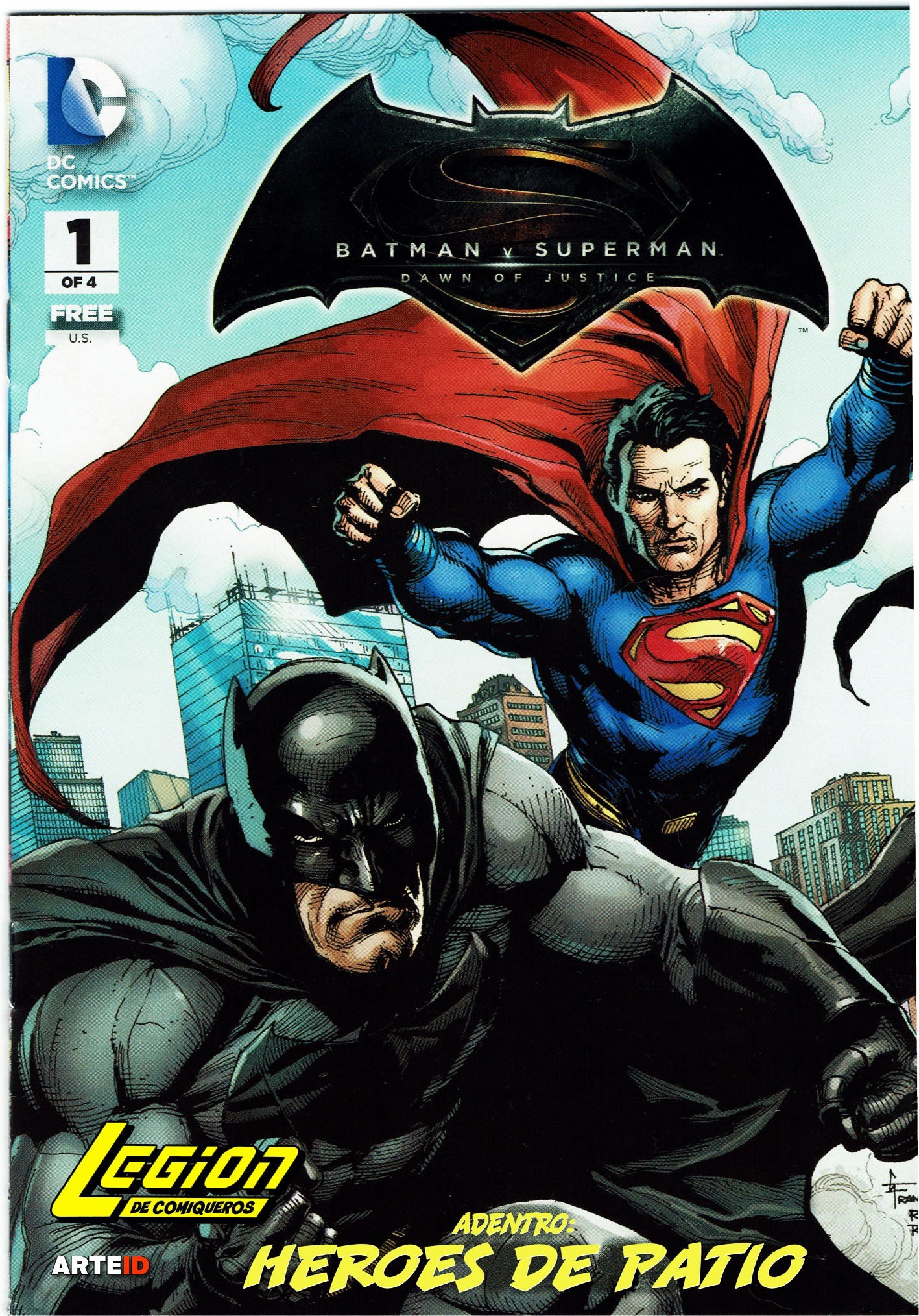 Portada ampliada de Batman + Superman: Heroes de patio