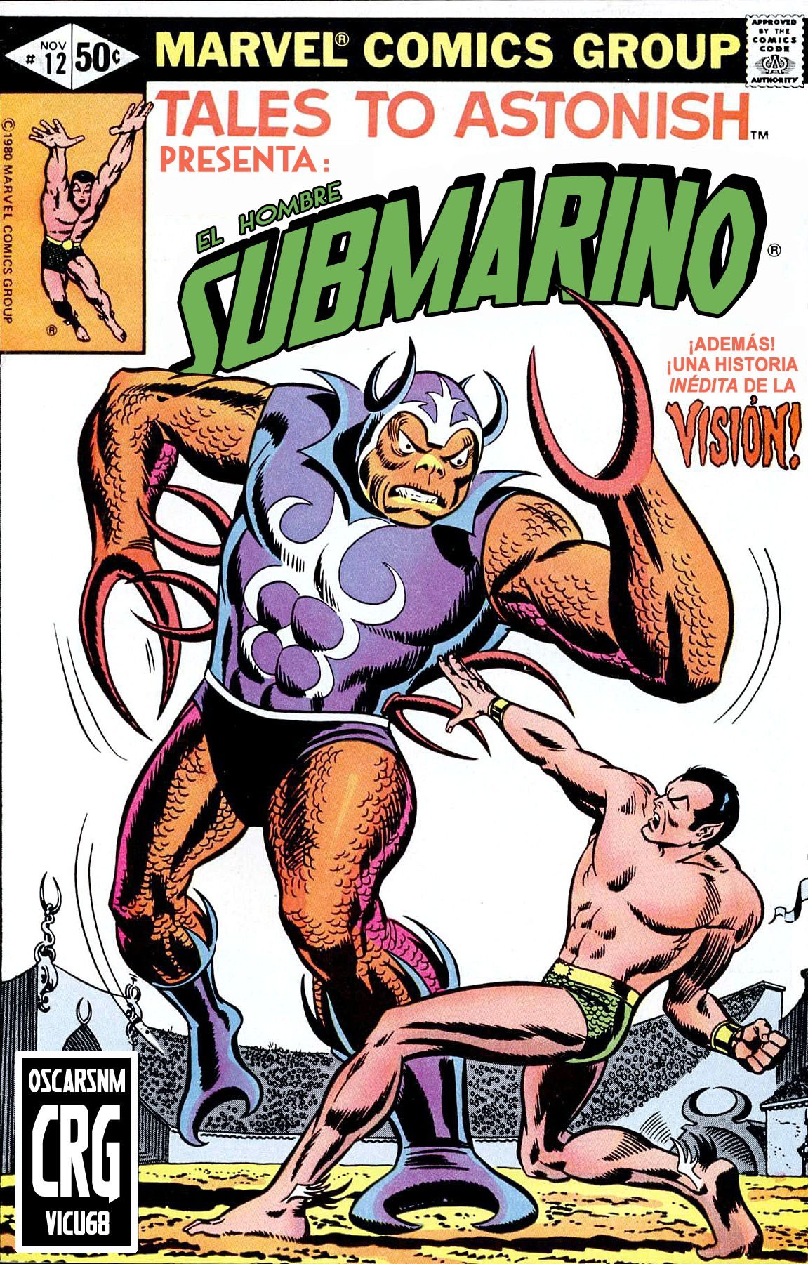 Portada ampliada de Tales to Astonish presenta: Submarino