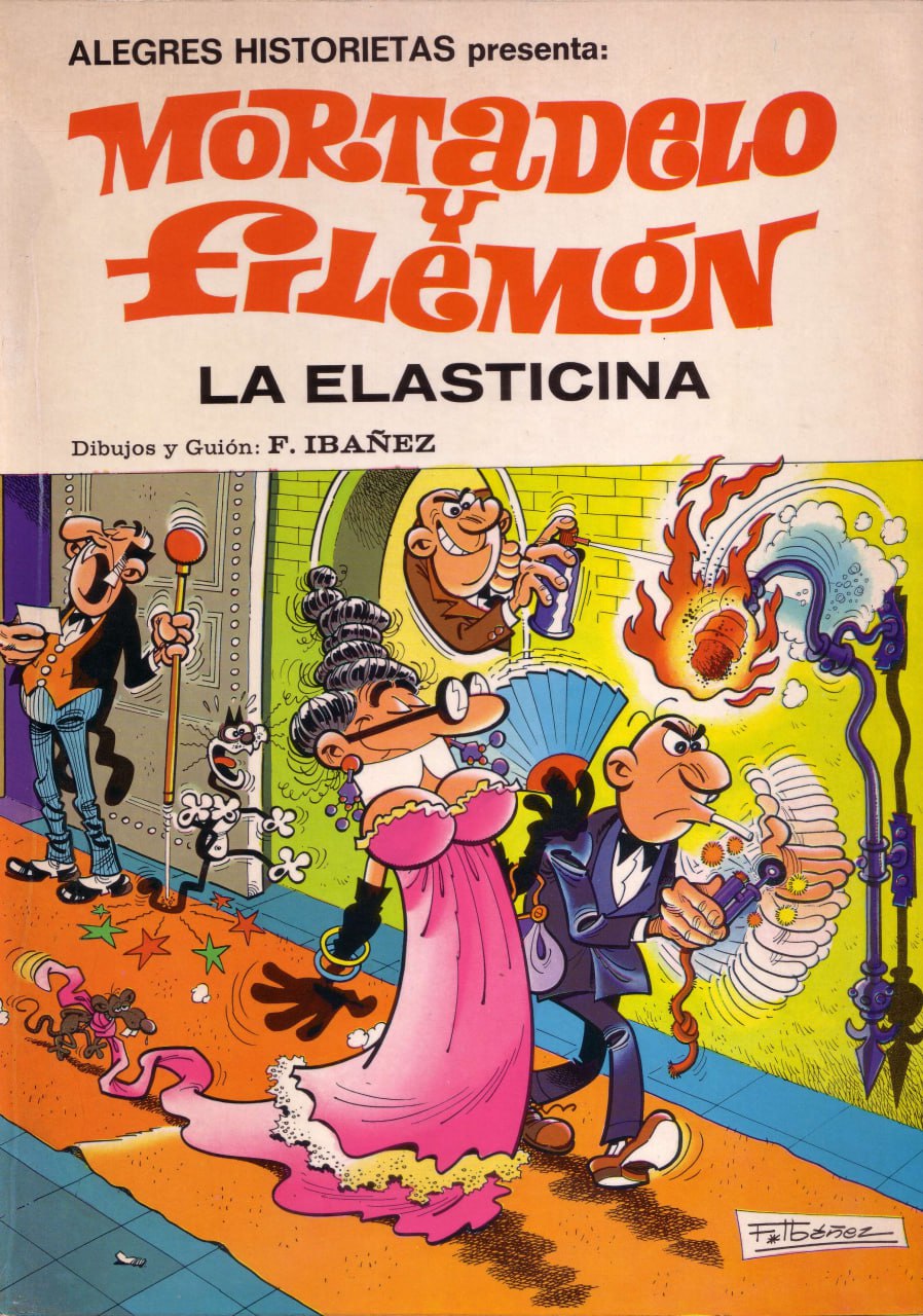Portada ampliada de MORTADELO Y FILEMON LA ELASTICINA
