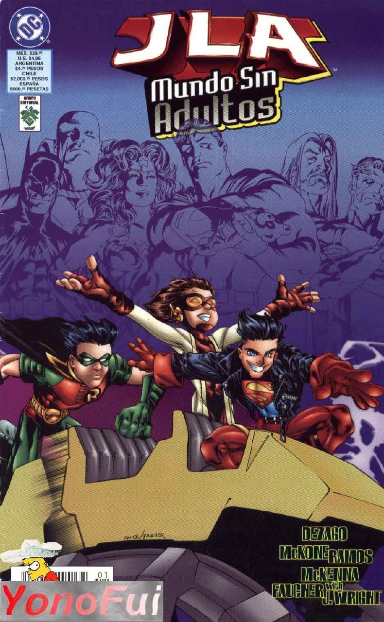 Portada ampliada de JLA Mundo Sin Adultos