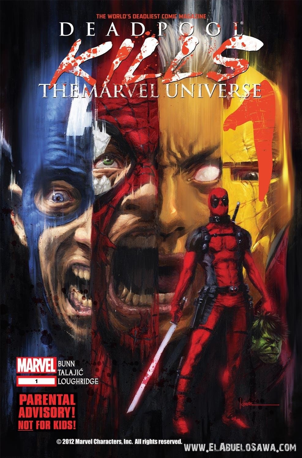 Portada ampliada de DEADPOOL KILLS THE MARVEL UNIVERSE