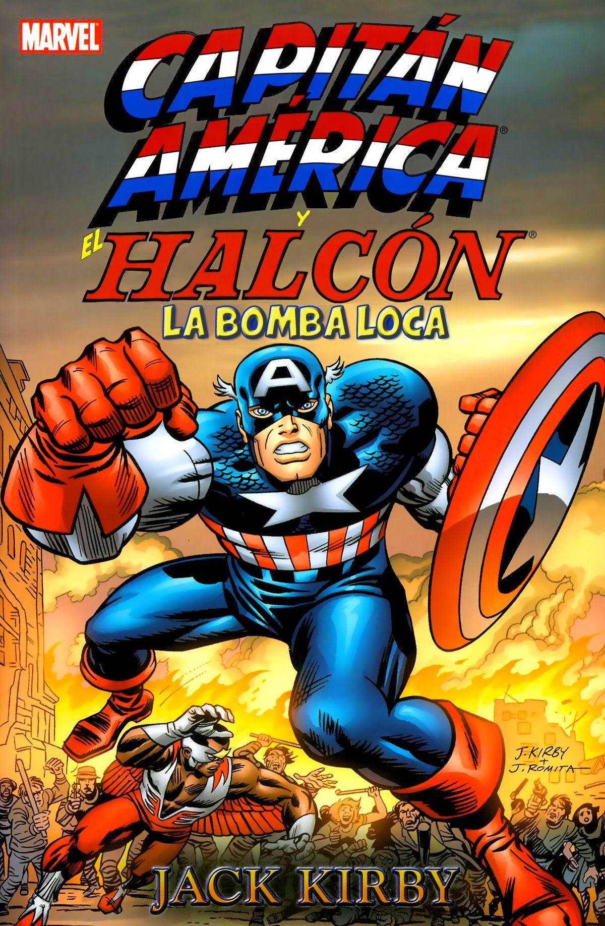 Portada ampliada de CAPITÁN AMÉRICA EL HALCÓN LA BOMBA LOCA