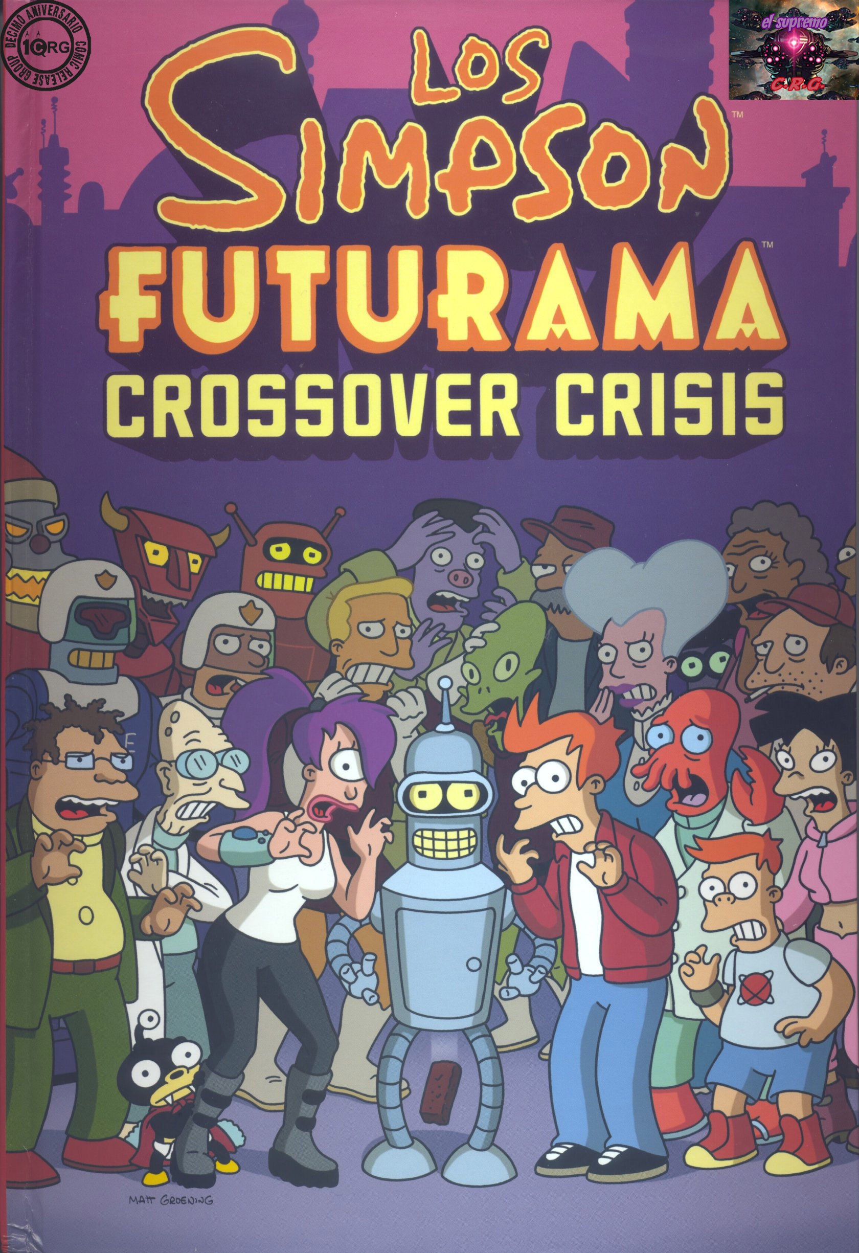 Portada ampliada de Los Simpson Futurama Crossover Crisis