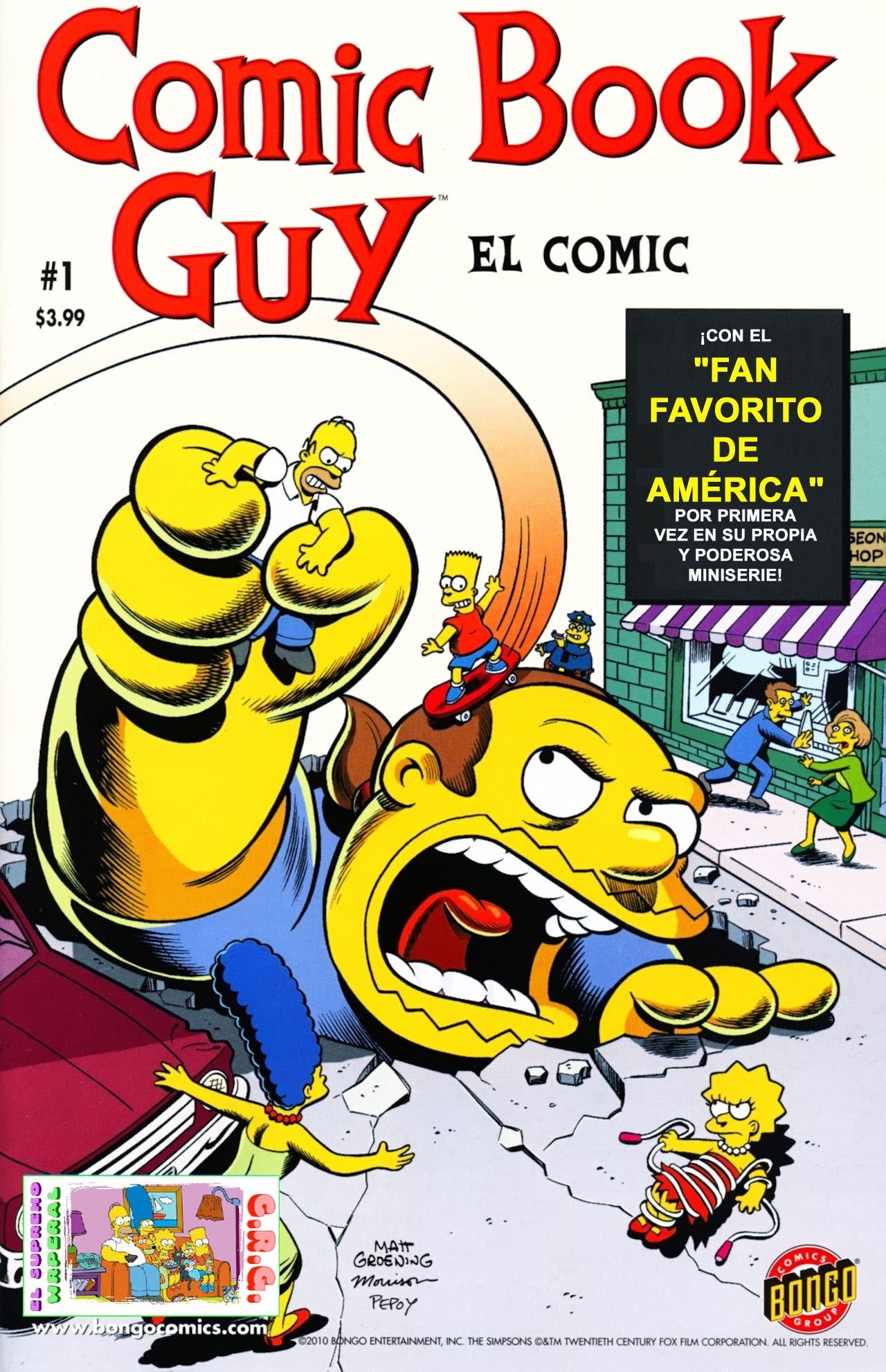 Portada ampliada de Comic Book Guy EL COMIC
