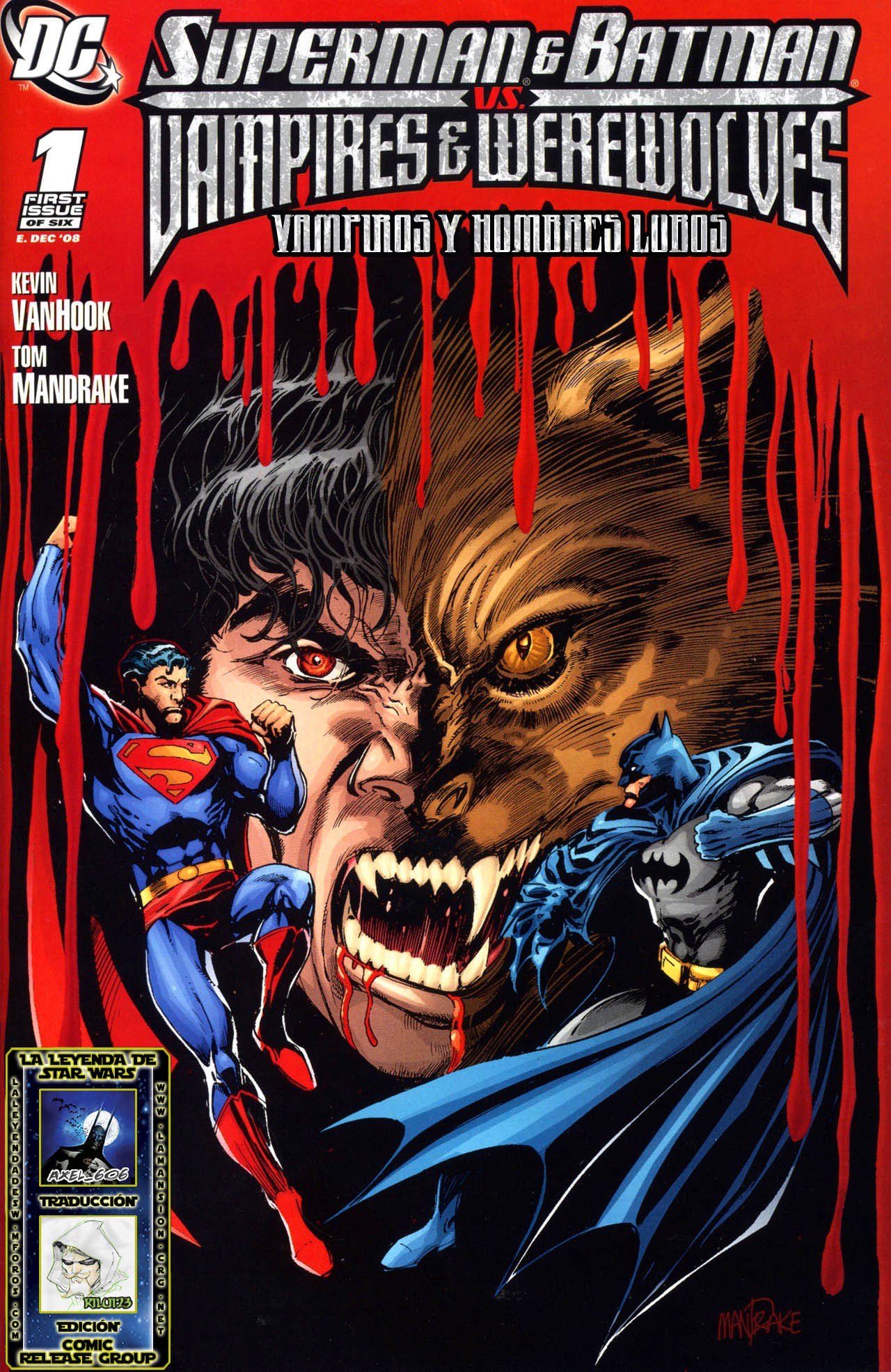 Portada ampliada de Superman & Batman Vampires & Werewolves