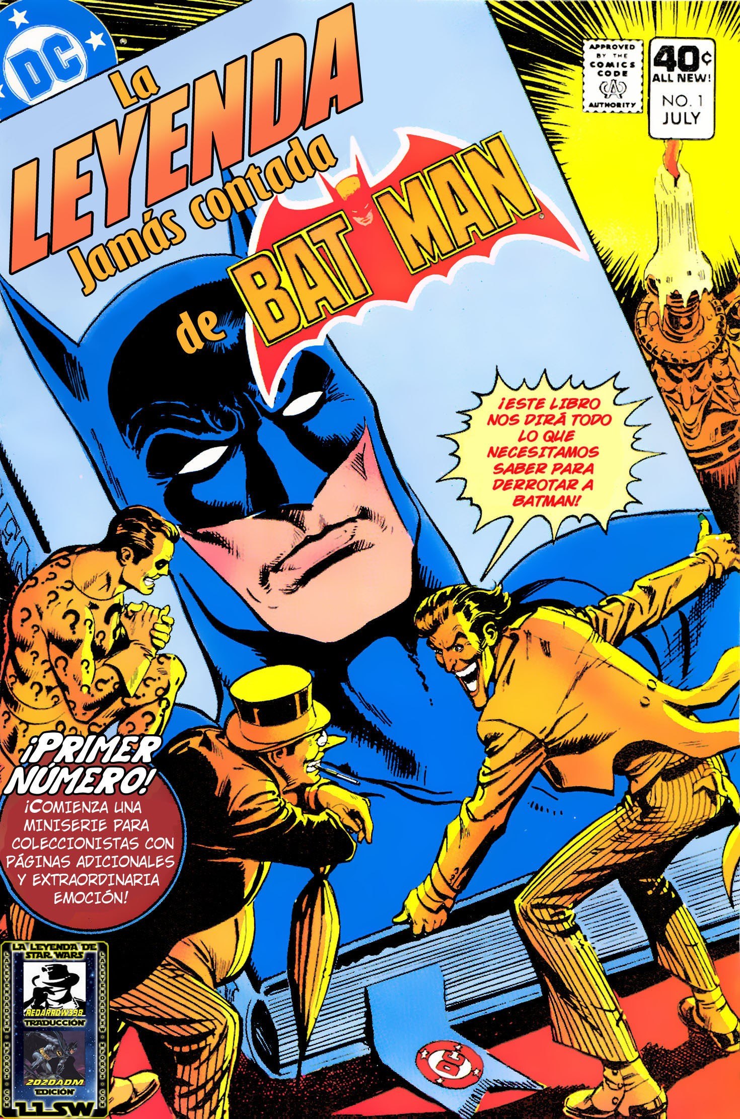 Portada ampliada de La LEYENDA jamás contada de BAT MAN