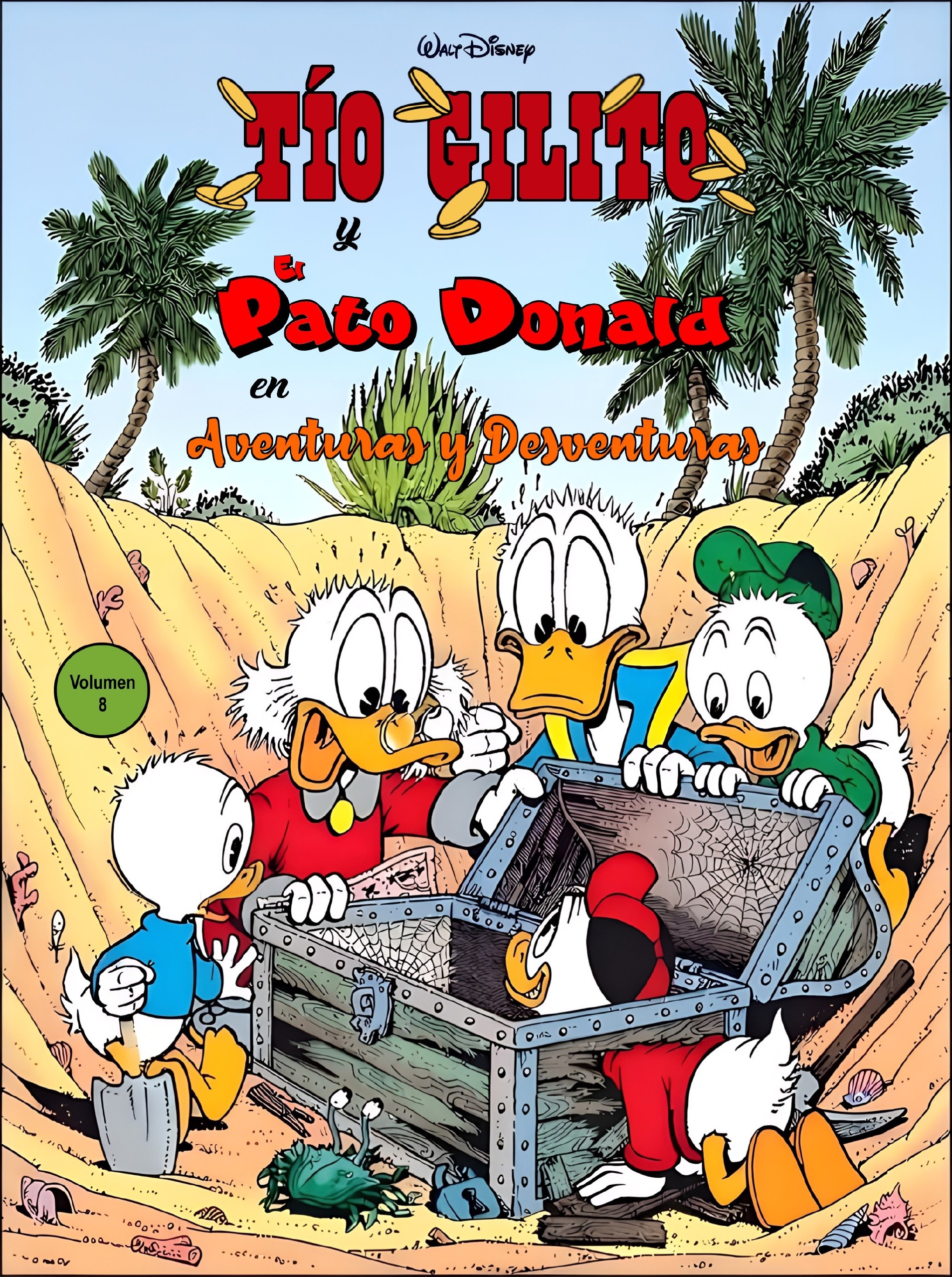 Portada ampliada de Tío Gilito y Pato Donald en Aventuras y Prosperidades