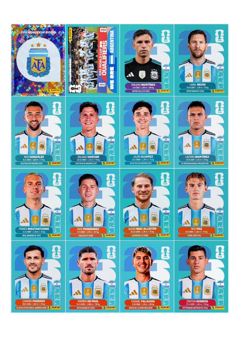 Portada ampliada de Algunas selecciones del Album Panini (argentina,brasil, coca cola, España, mexico, ecuador, portugal)