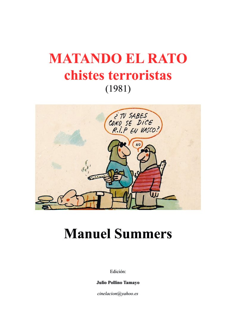 Portada ampliada de MATANDO EL RATO chistes terroristas (1981)