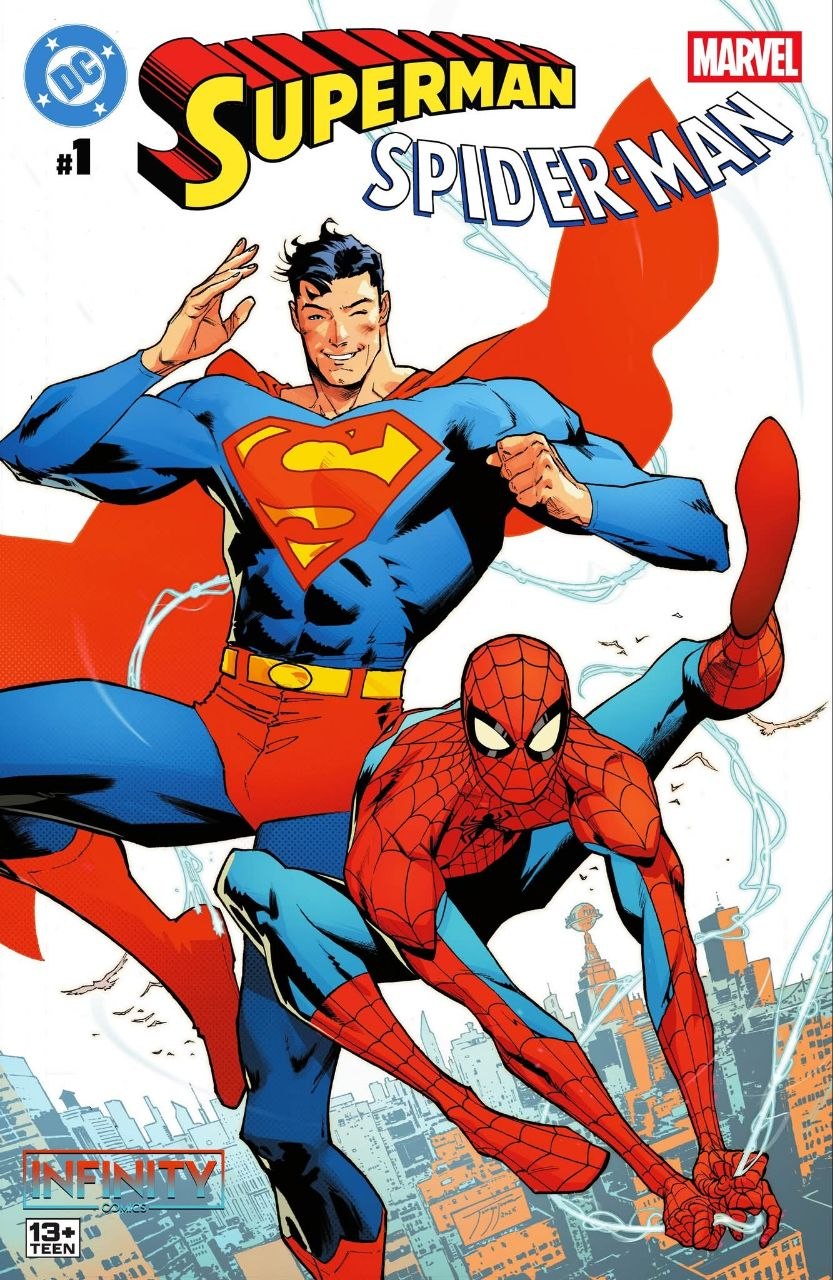 Portada ampliada de Superman & Spider-Man #01 Remasterización ¡Ahora en digital! Cuando los periodistas Clark Kent y Peter Parker se ven investigando la misma historia, la conspiración que descubren podría cambiar el mundo, sobre todo si Brainiac y el Doctor Octopus tienen algo que decir al respecto. (¡Y apostamos a que sí!). Menos mal que nuestros intrépidos reporteros son, en secreto, Superman y el asombroso Spider-Man. De la mano de los legendarios guionistas Mark Waid y Jorge Jiménez.