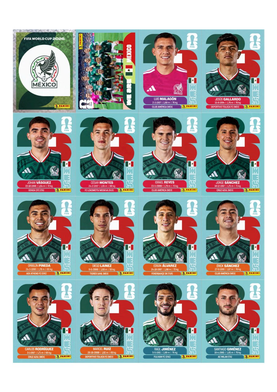 Portada ampliada de Figuritas Panini 2026 Completo, buena calidad