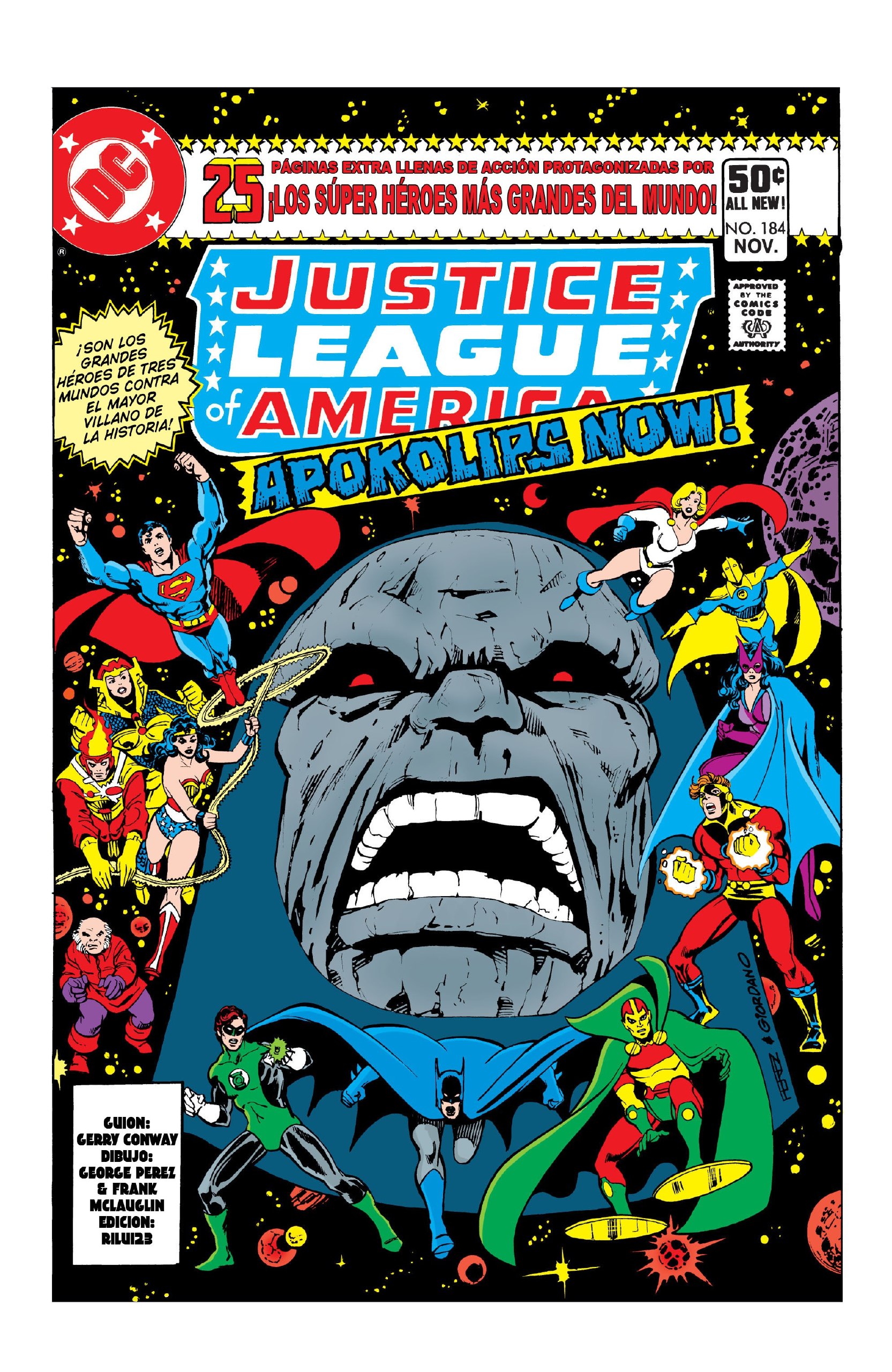 Portada ampliada de JUSTICE LEAGUE OF AMERICA APOKOLIPS NOW!