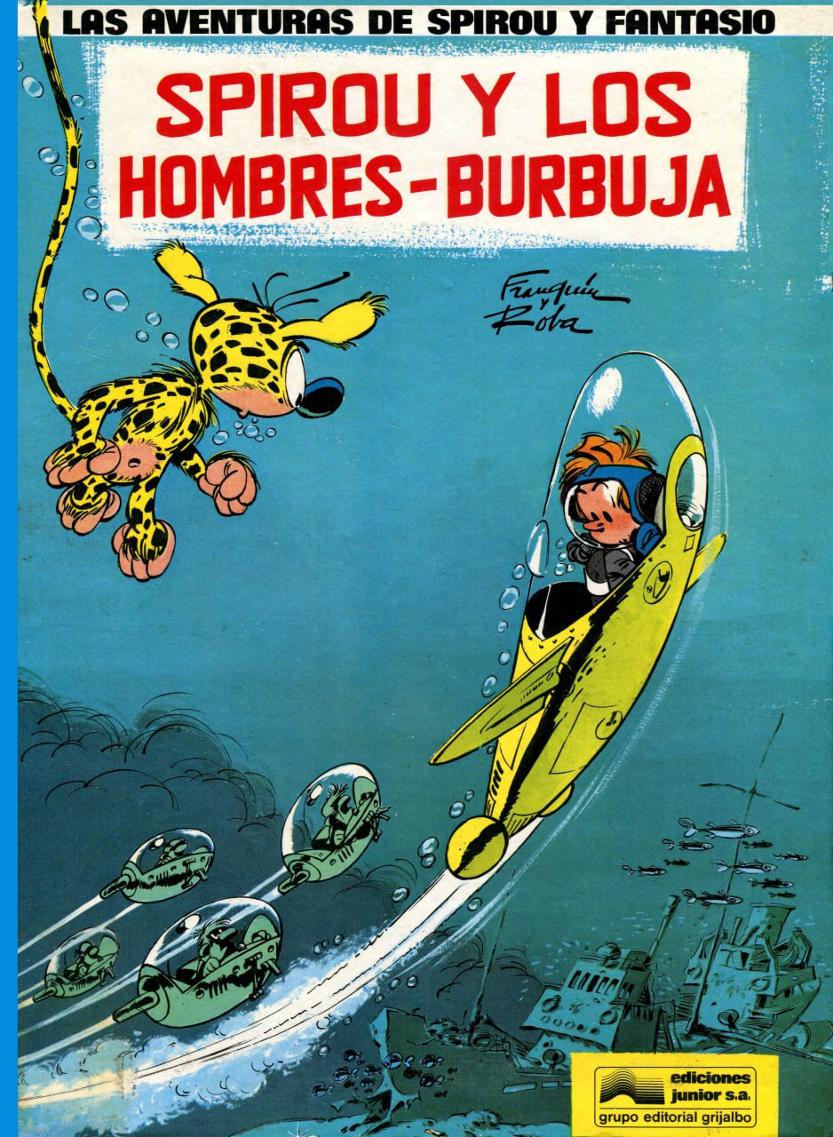 Portada ampliada de SPIROU Y LOS HOMBRES-BURBUJA
