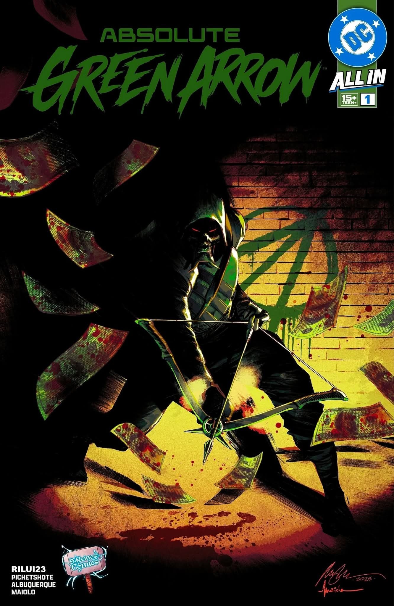 Portada ampliada de Absolute Green Arrow 001 (2026) - Rilui