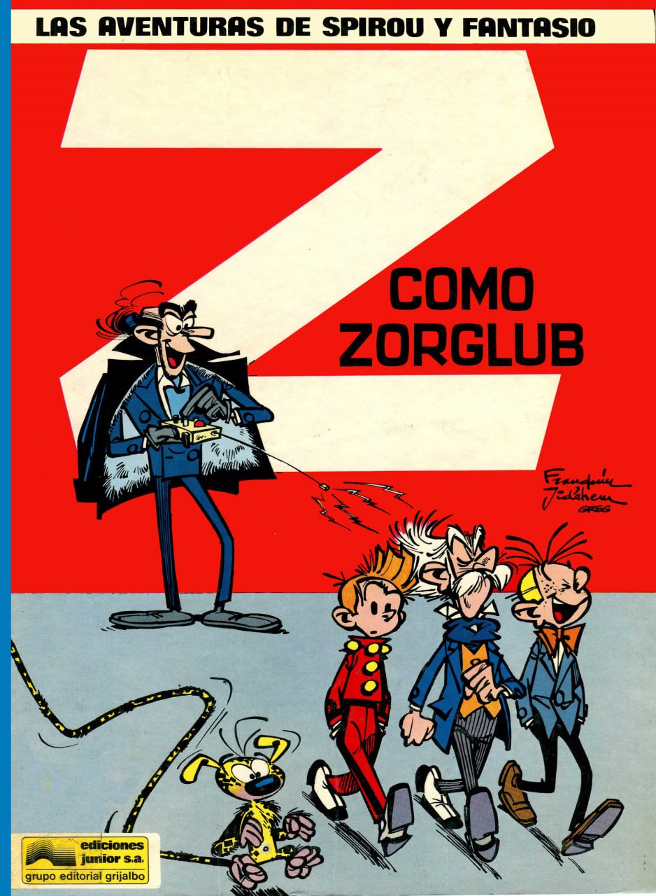 Portada ampliada de LAS AVENTURAS DE SPIROU Y FANTASIO COMO ZORGLUB