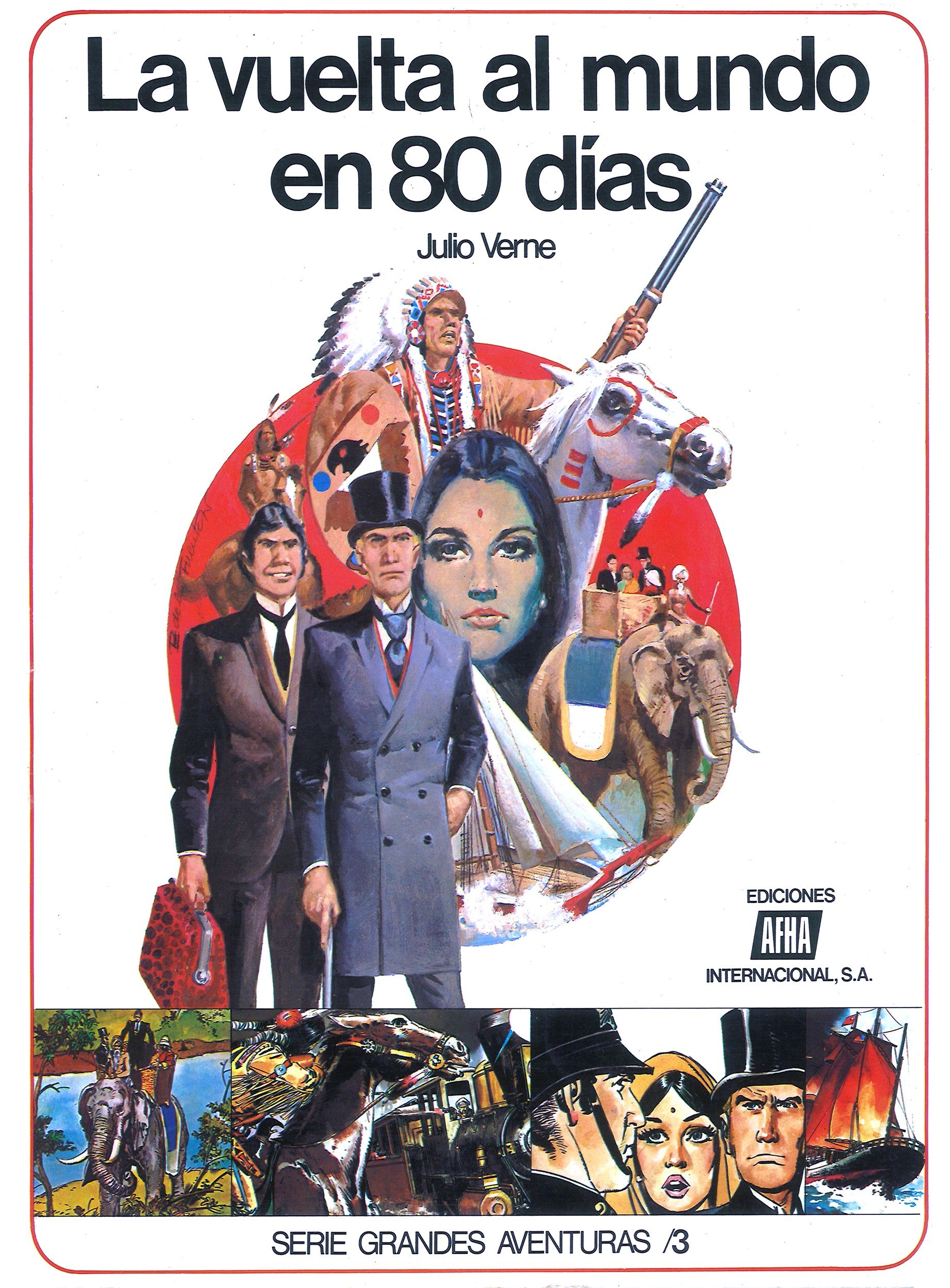 Portada ampliada de La vuelta al mundo en 80 días