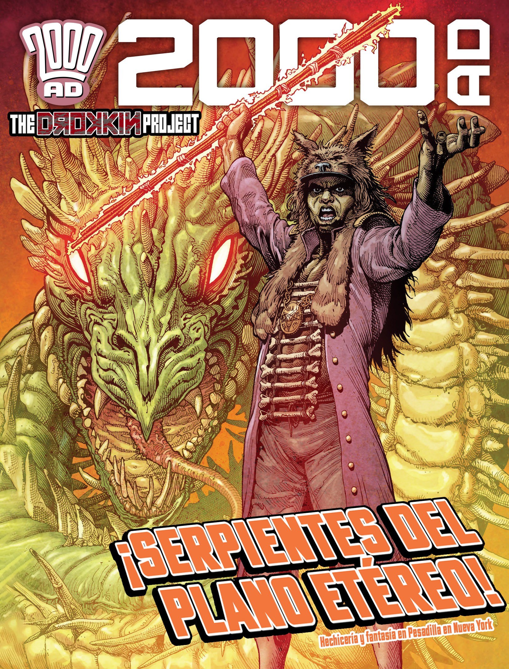 Portada ampliada de 2000 AD THE CHOZIX PROJECT ¡SERPIENTES DEL PLANO ETEREO!