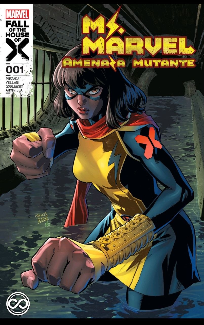 Portada ampliada de Ms. Marvel Amenaza Mutante