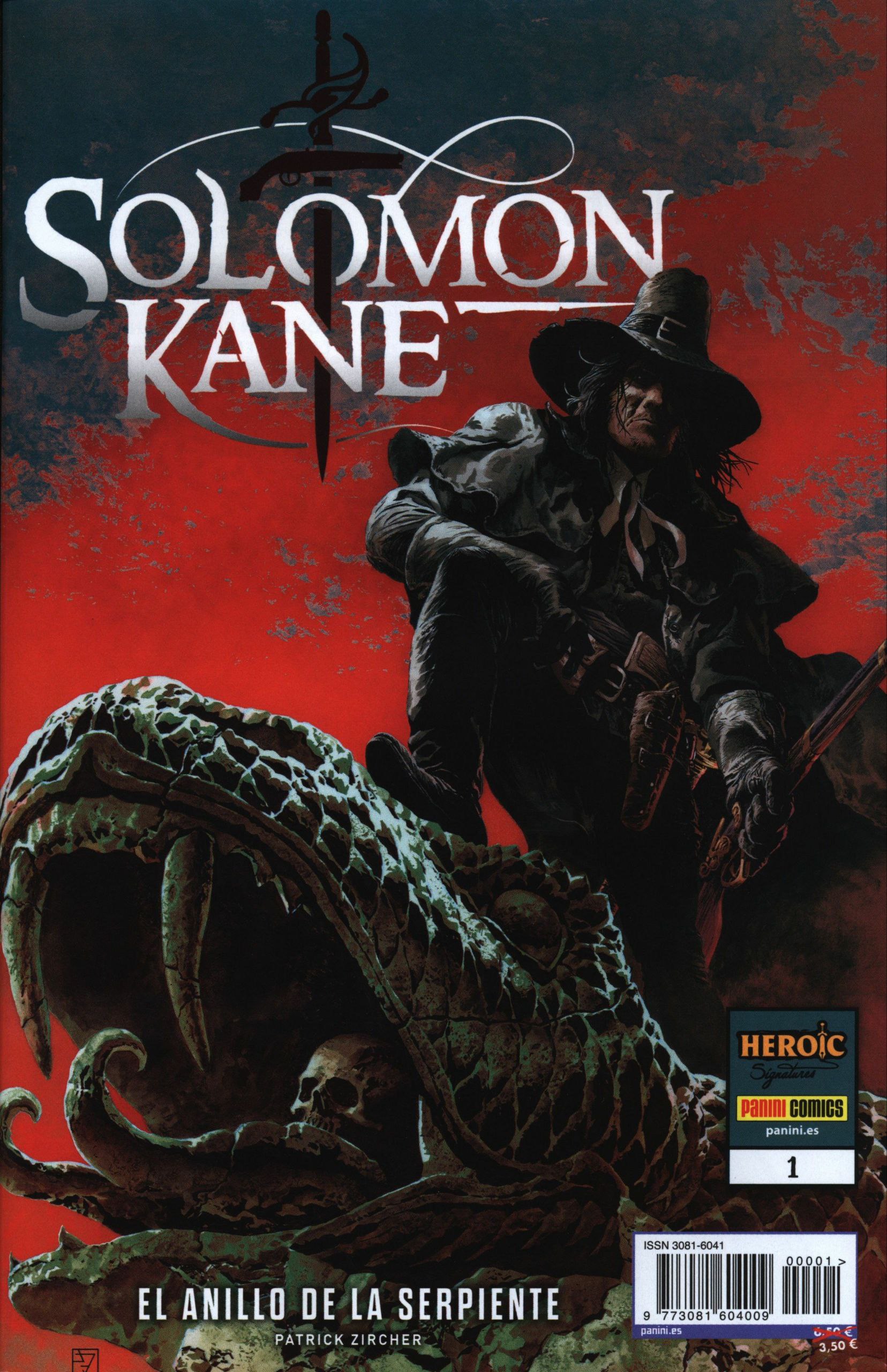 Portada ampliada de SOLOMON KANE - EL ANILLO DE LA SERPIENTE - 1 - PANINI