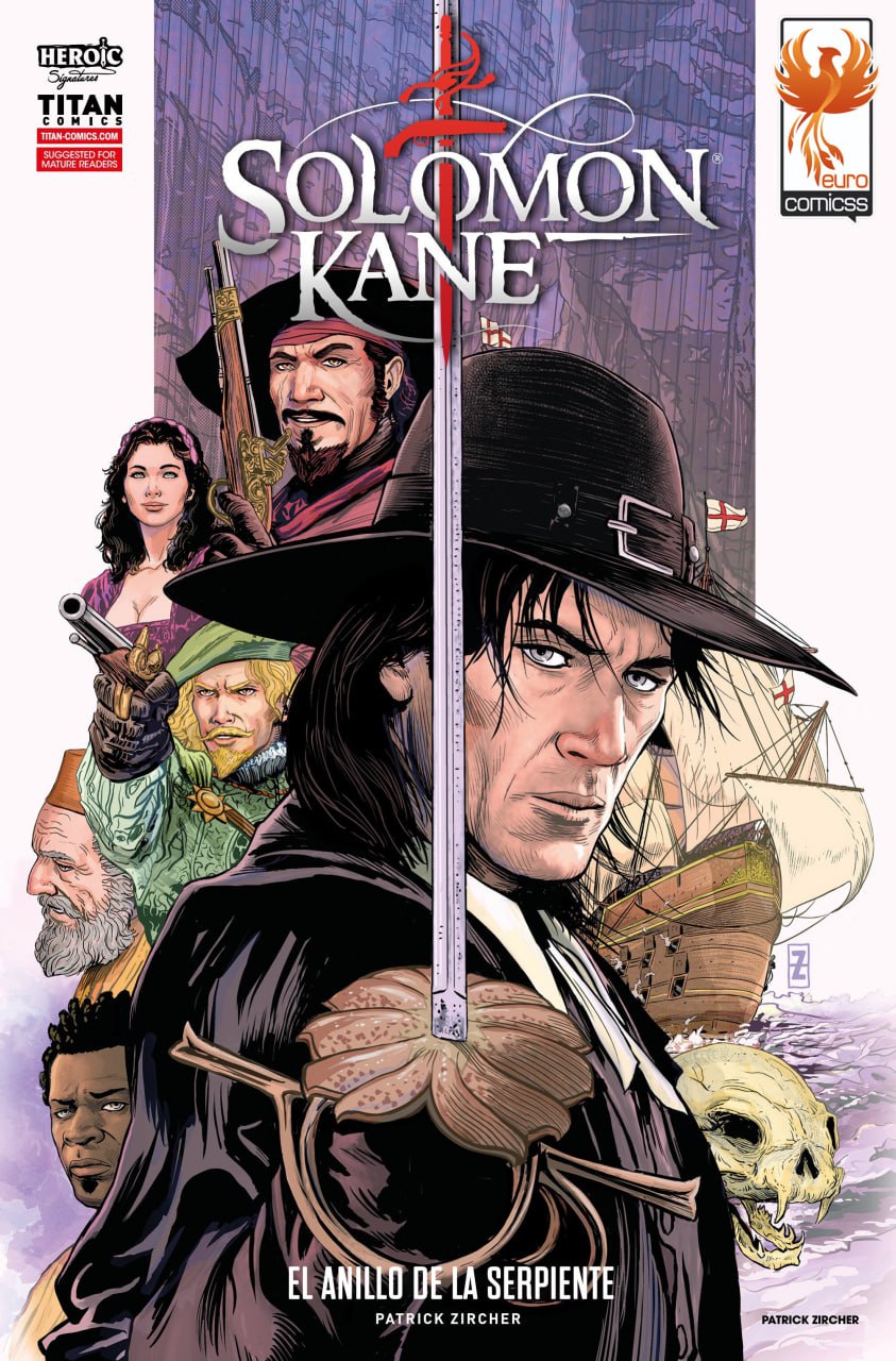 Portada ampliada de SOLOMON KANE - EL ANILLO DE LA SERPIENTE - INTEGRAL