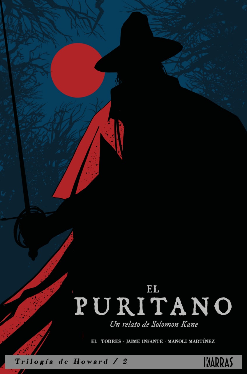 Portada ampliada de EL PURITANO - SOLOMON KANE Era un hombre extraño. Caballero y puritano, creyentes y paganos. Llevado por un impulso irresistible de vagar por el mundo y enfrentarse al mal en todas sus formas. Pero ahora es un hombre cansado y viejo que carga con una cruz pesada. Por su fe y sus convicciones en la férrea palabra de la Biblia, que ahora, en el crepúsculo de su vida, pone en duda… Hasta que se ve arrastrado de nuevo a los fantasmas de su pasado, cuando la joven Constance se ve involucrada y es arrestada por bruja. Y ese hombre cansado sabe que la joven es inocente. Una historia melancólica y épica. Una historia del hombre llamado Solomon Kane.