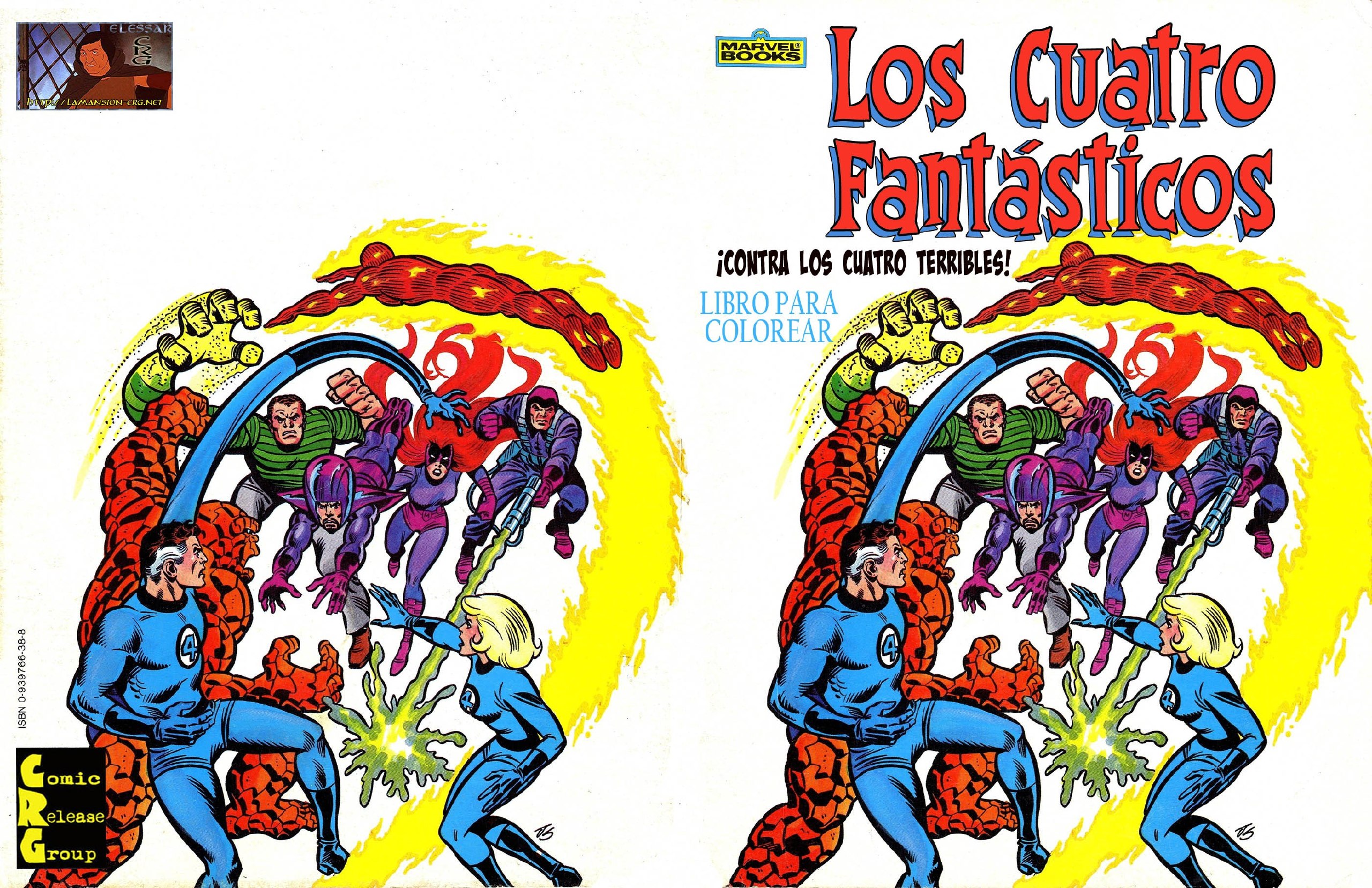 Portada ampliada de Los Cuatro Fantasticos contra los Cuatro Terribles - Libro para colorear (Traducido por Elessar)(CRG)