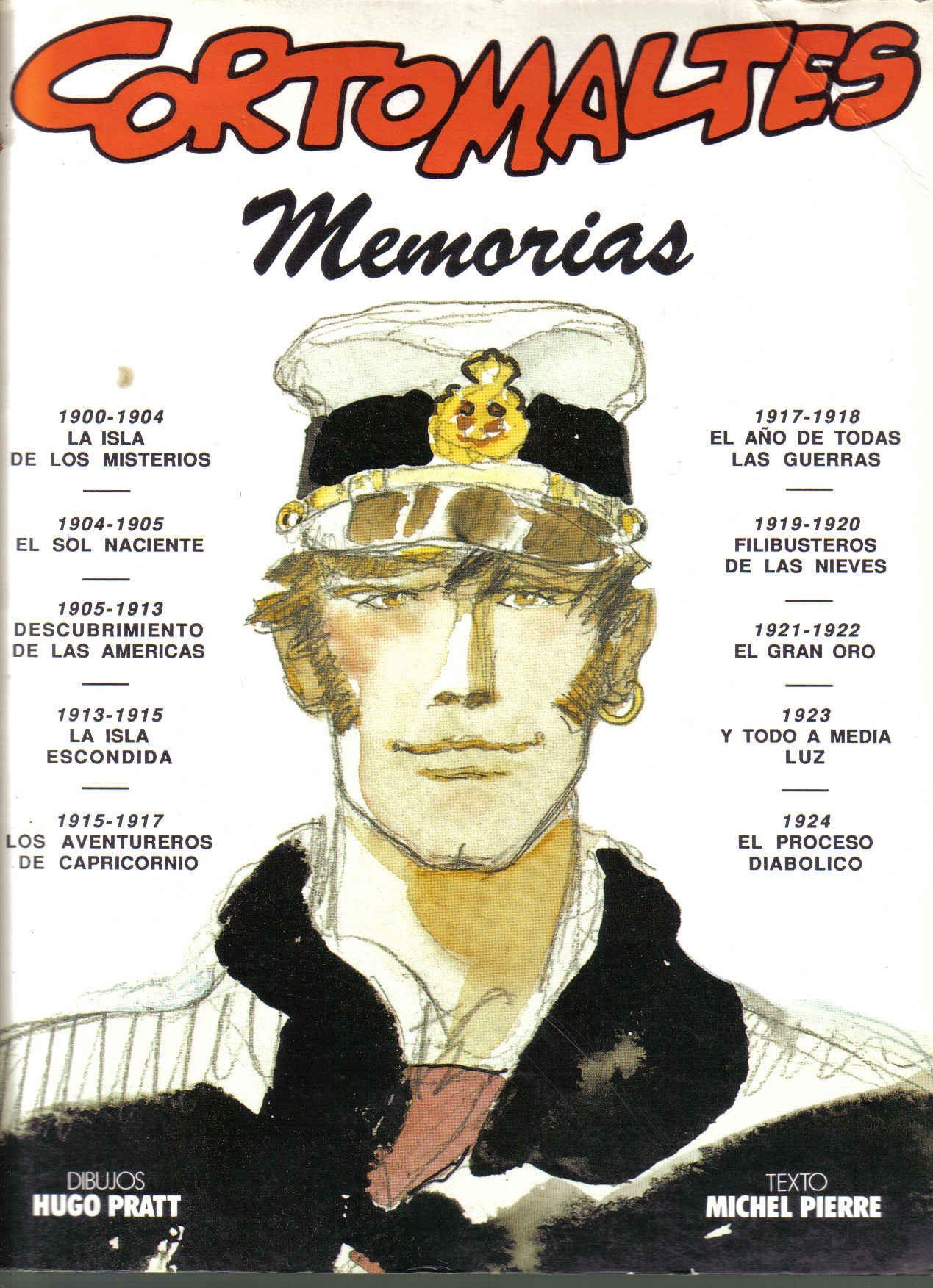 Portada ampliada de Hugo Pratt Corto Maltes MEMORIAS (Espanol)