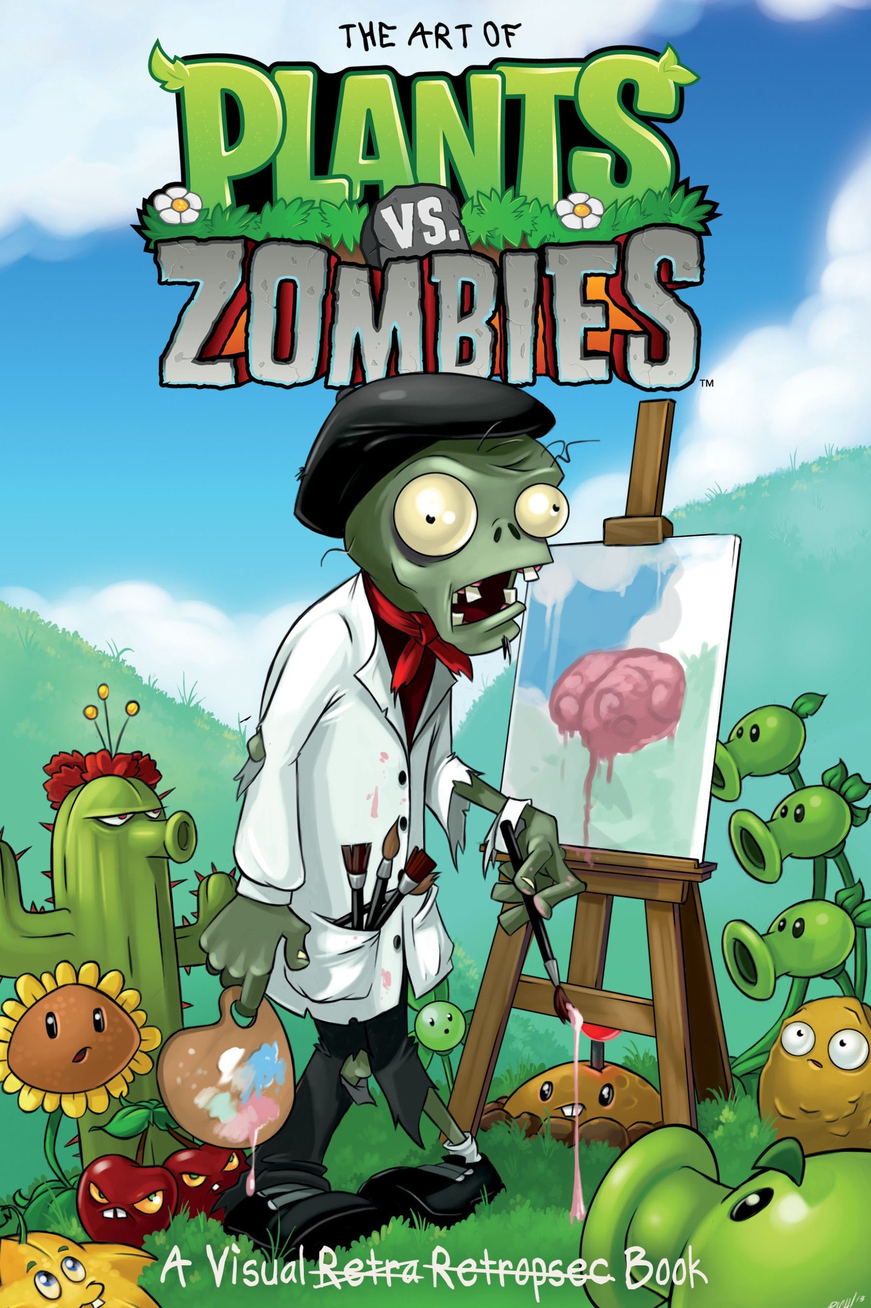 Portada ampliada de The Art of Plants vs. Zombies: A Visual Retra Retropsec Book