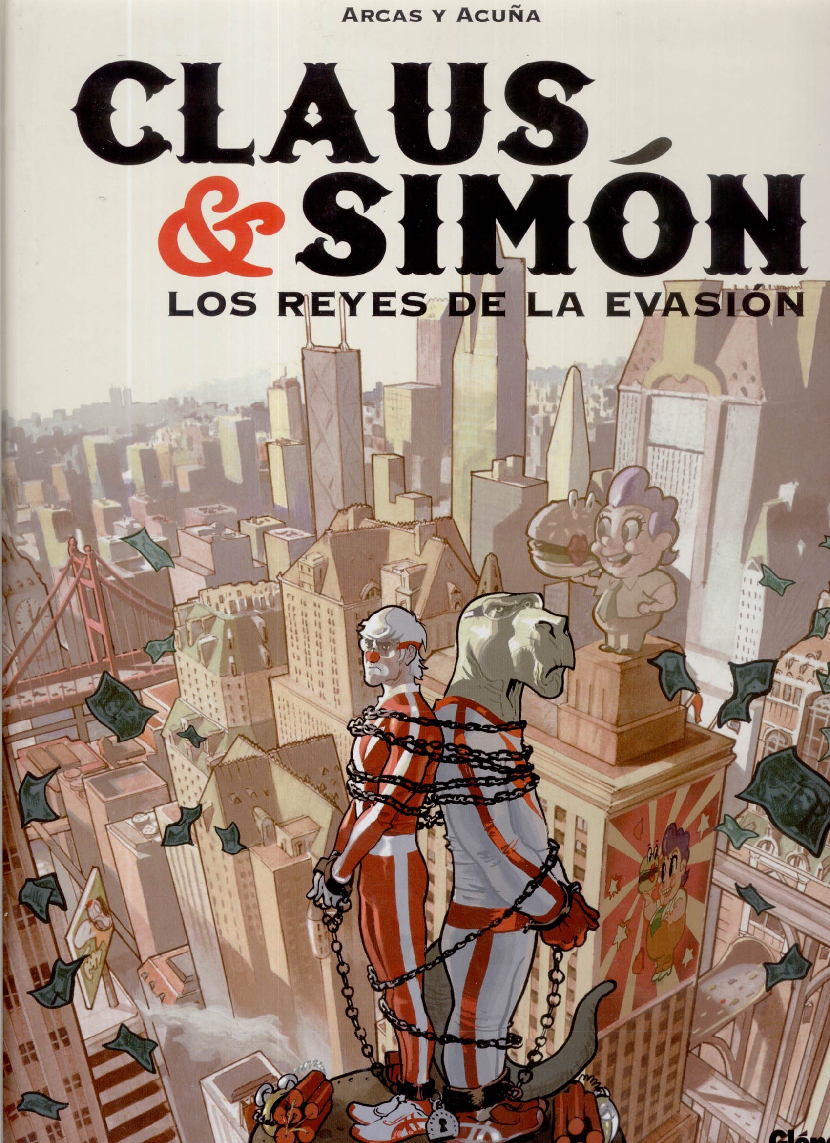 Portada ampliada de Claus & Simón. Los Reyes de la evasión