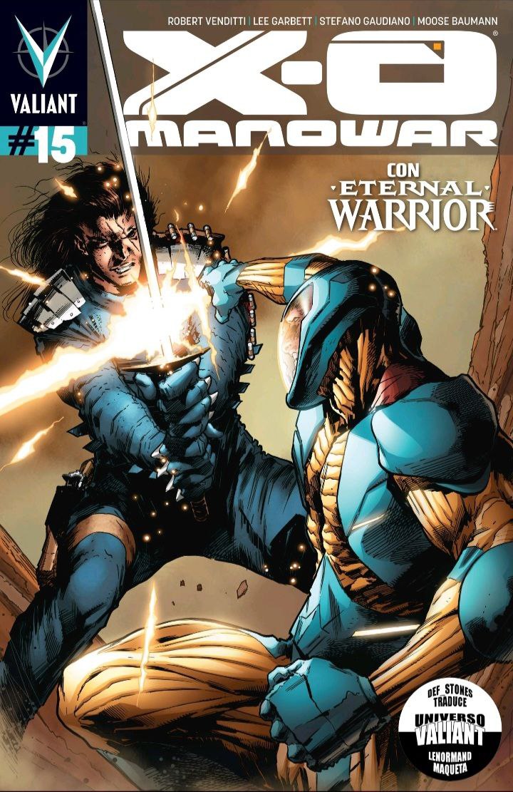 Portada ampliada de X-O Manowar con Eternal Warrior