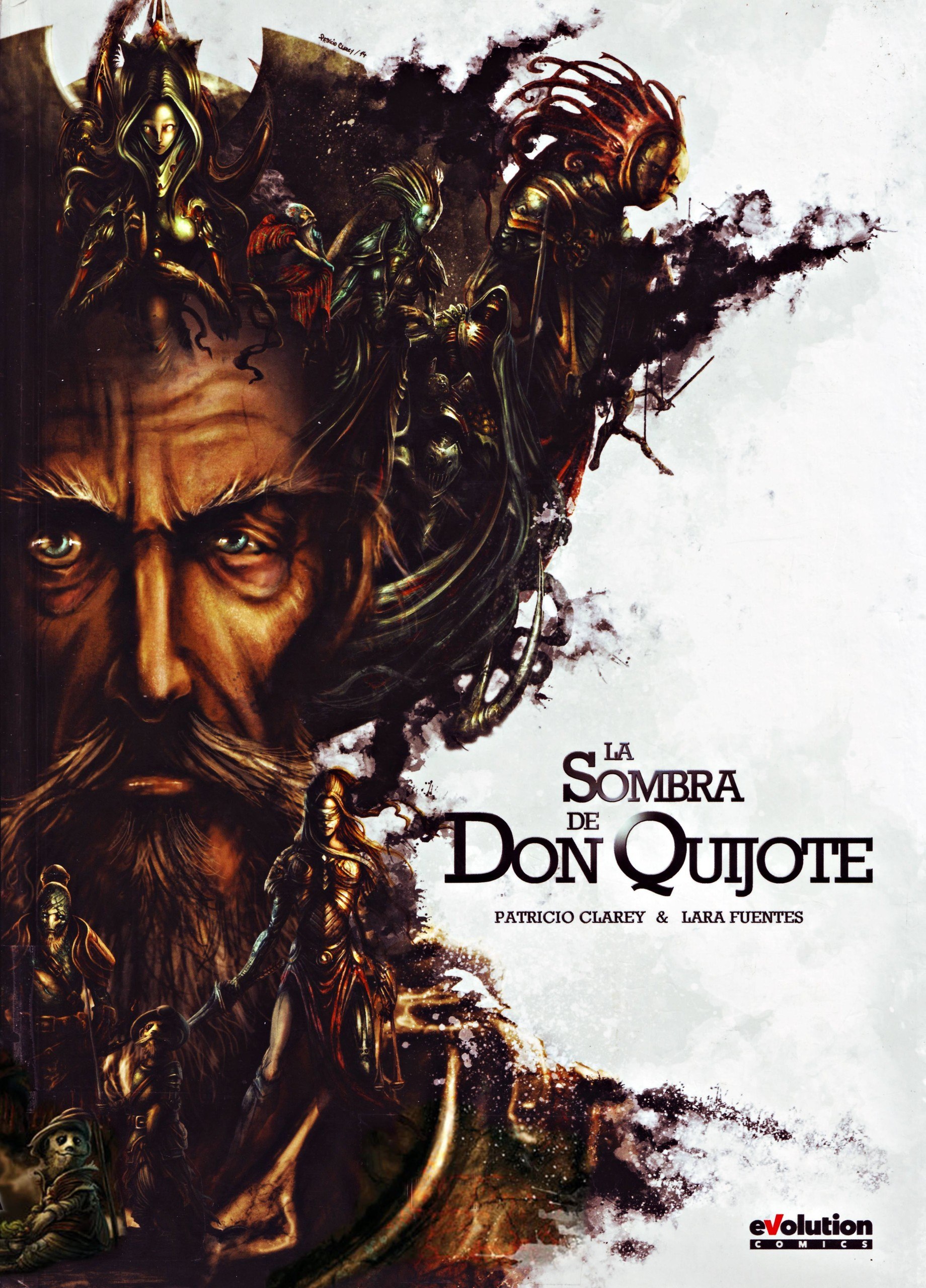 Portada ampliada de La Sombra de Don Quijote.Fuentes & Clarey.2014 (Jbabylon5 & Bostamr) CRG
