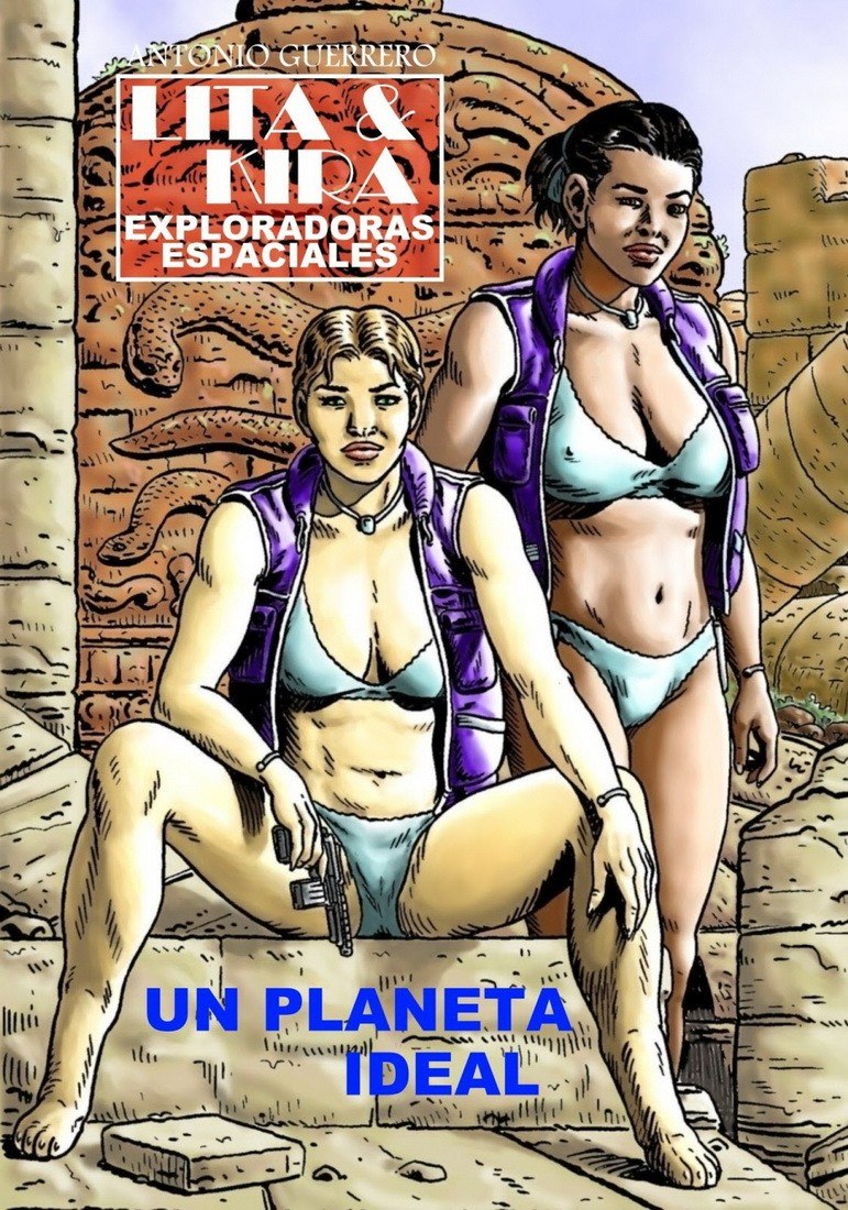 Portada ampliada de Lita & Kira - Un Planeta Ideal (A.Guerrero.Glez)xPlum(CRG)