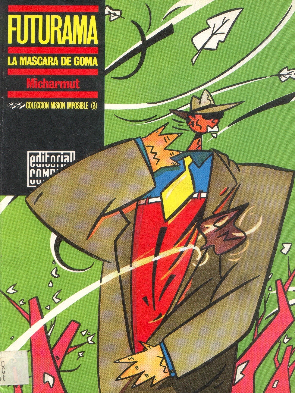 Portada ampliada de FUTURAMA LA MASCARA DE GOMA