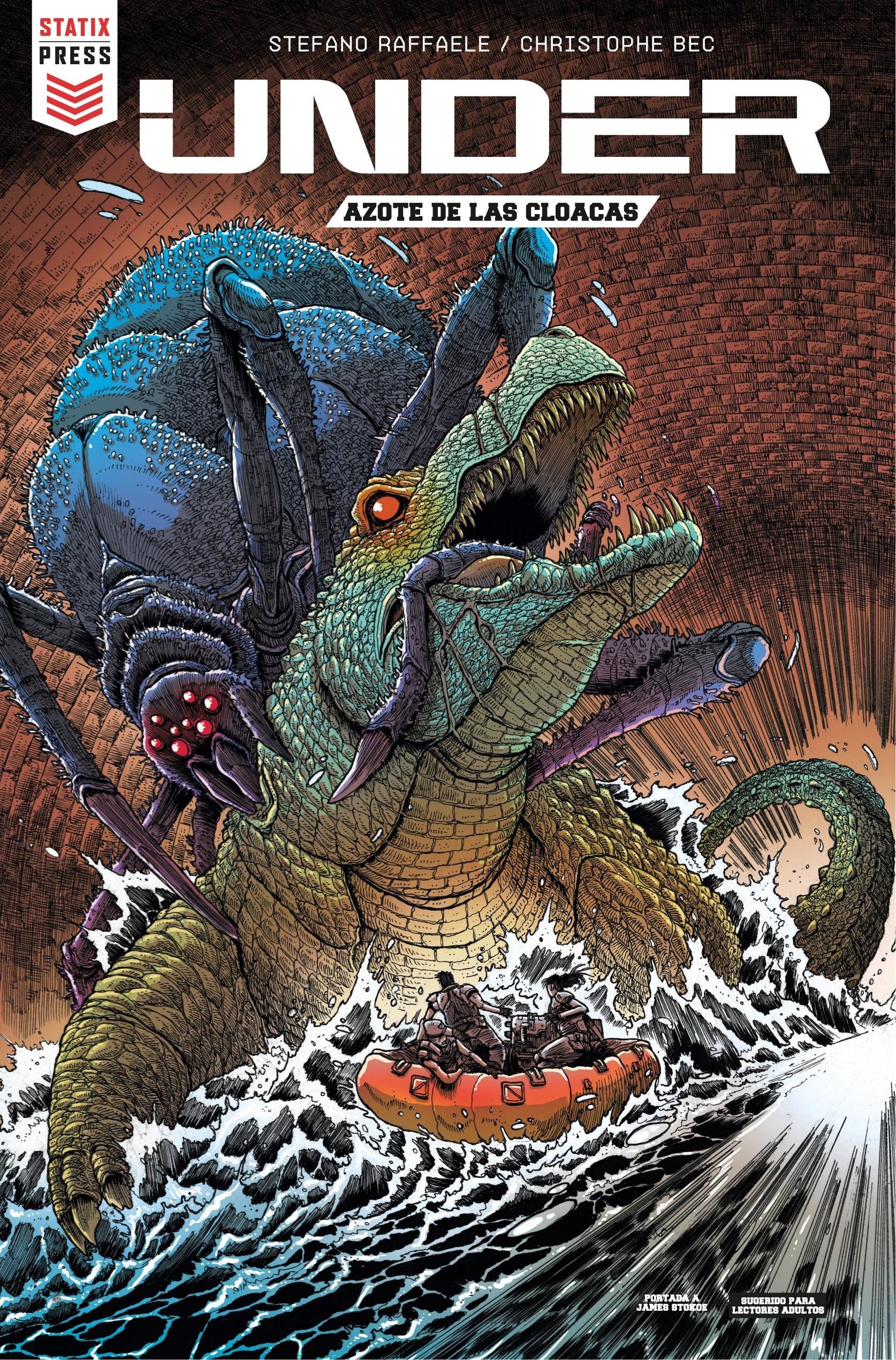 Portada ampliada de Under - Azote de las Cloacas (de Christophe Bec y Stefano Raffaele)(Ed.Titan Comics)(2017)