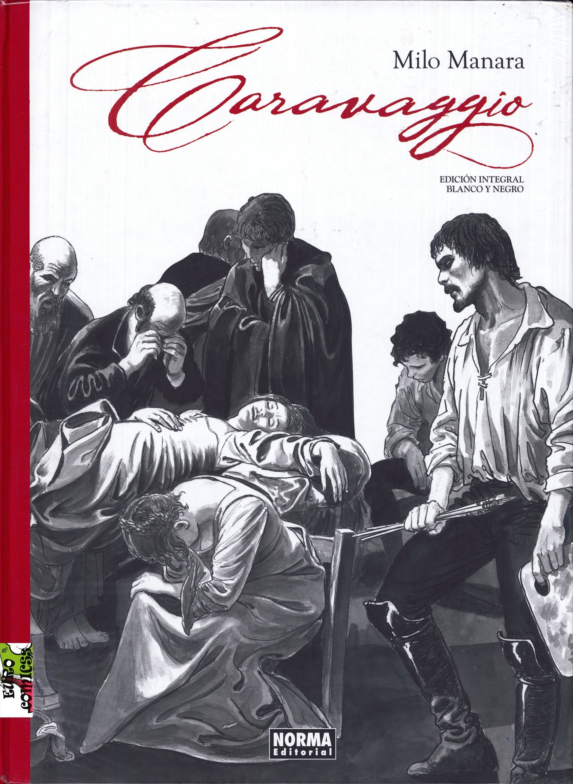 Portada ampliada de Caravaggio_Edicion_integral_Milo_Manara_Protis_Motion_&_Eurocomicss