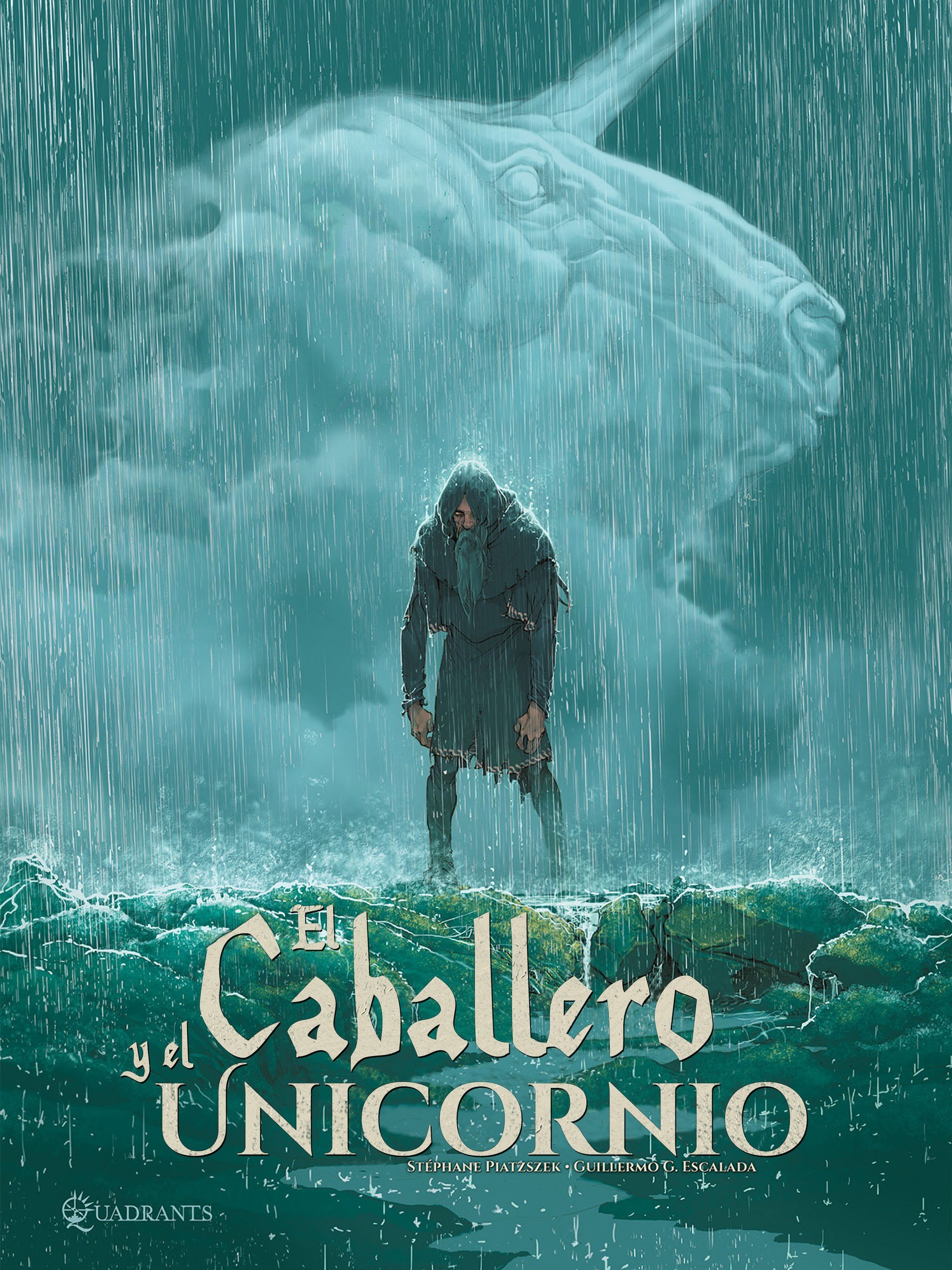 Portada ampliada de El Caballero y el UNICORNIO