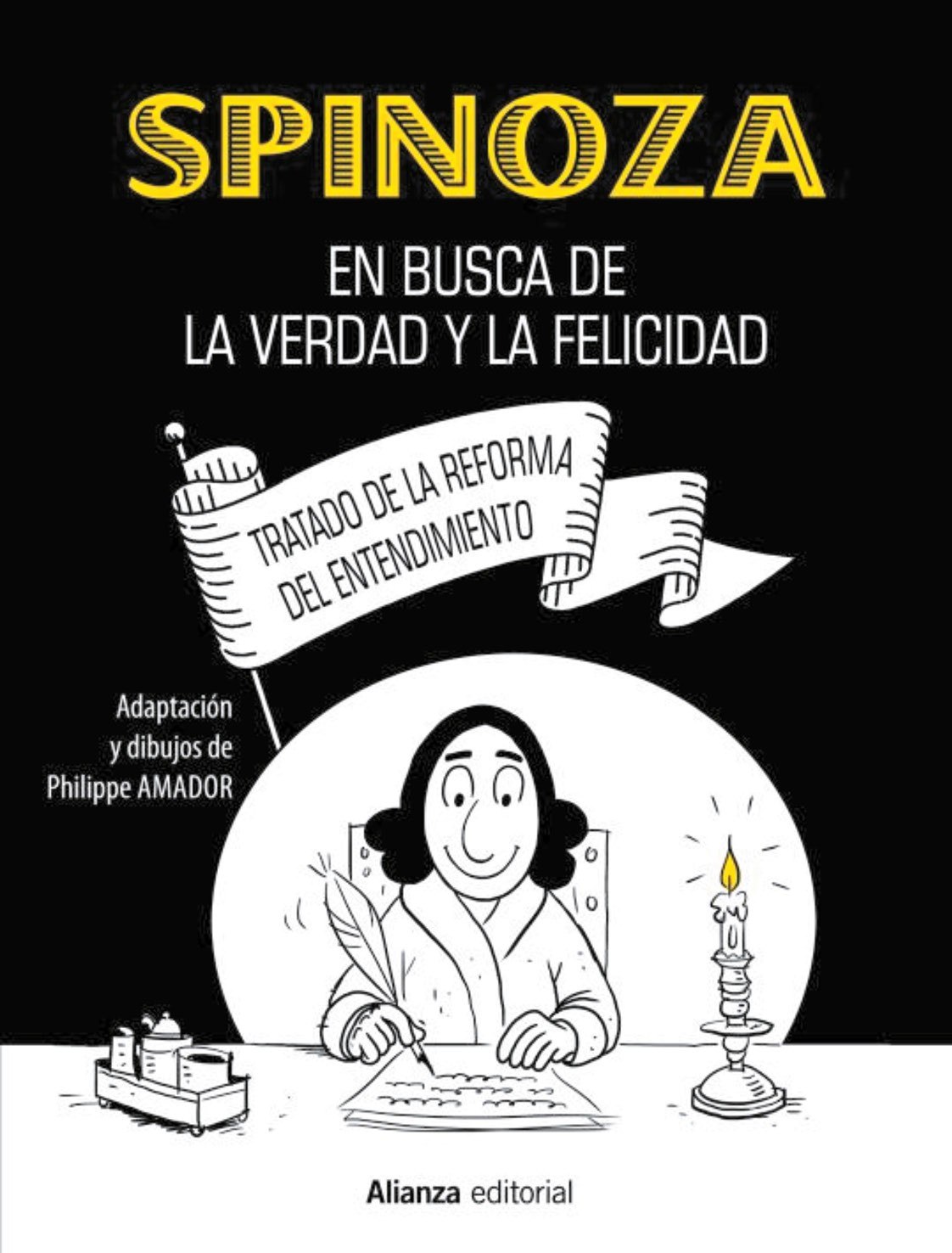 Portada ampliada de SPINOZA EN BUSCA DE LA VERDAD Y LA FELICIDAD