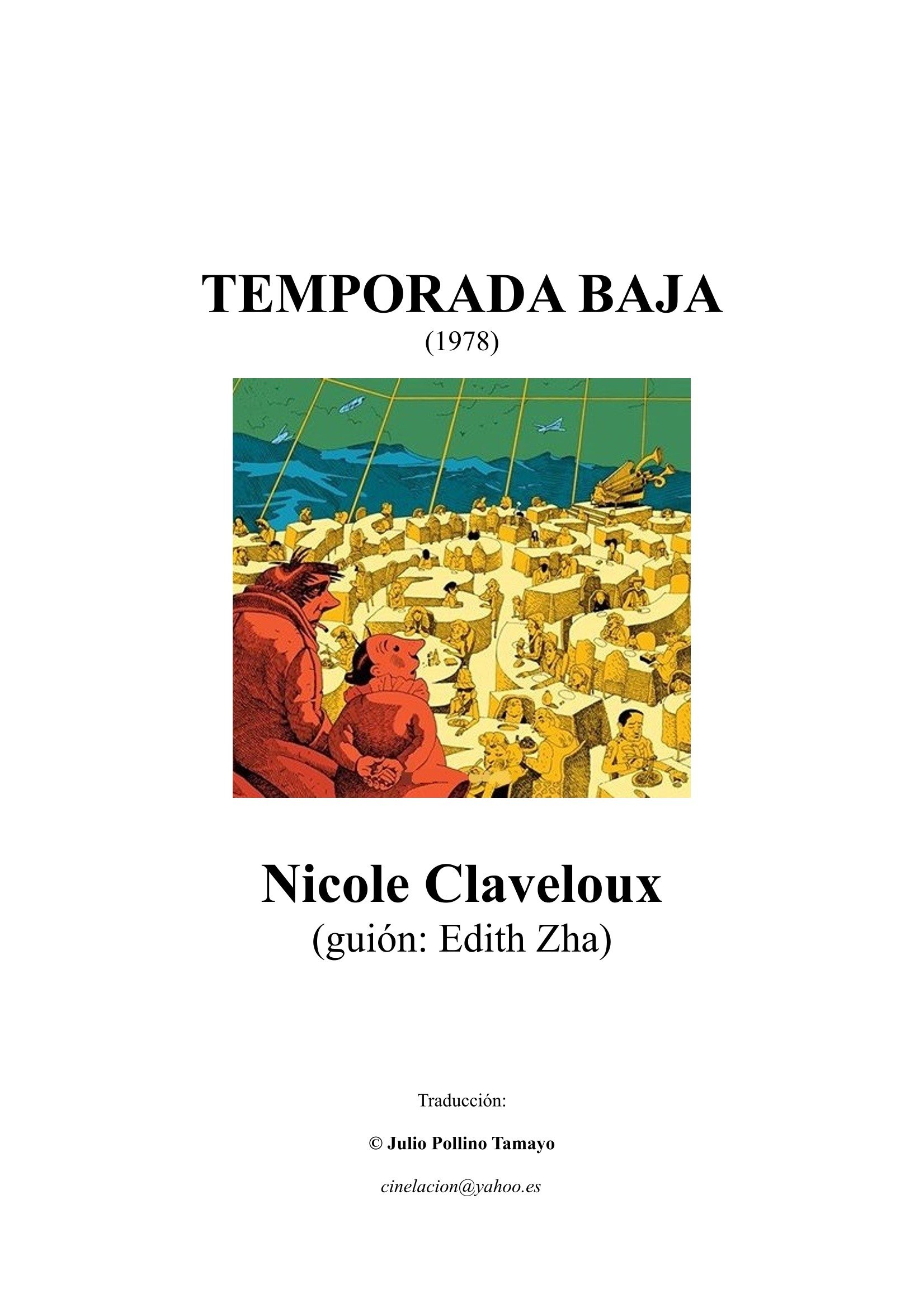 Portada ampliada de TEMPORADA BAJA (1978)