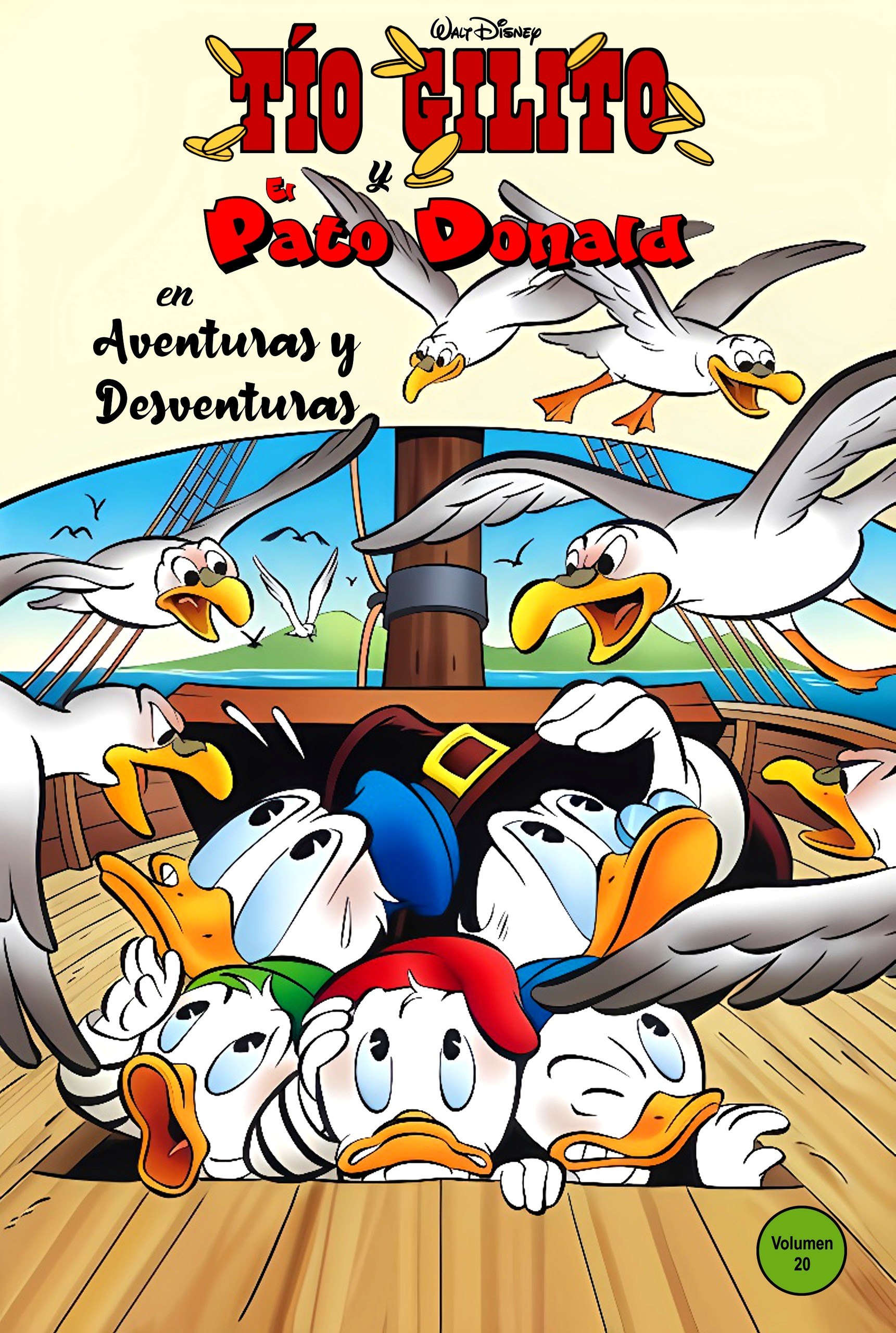 Portada ampliada de Tío Gilito y Pato Donald en Aventuras y Desventuras