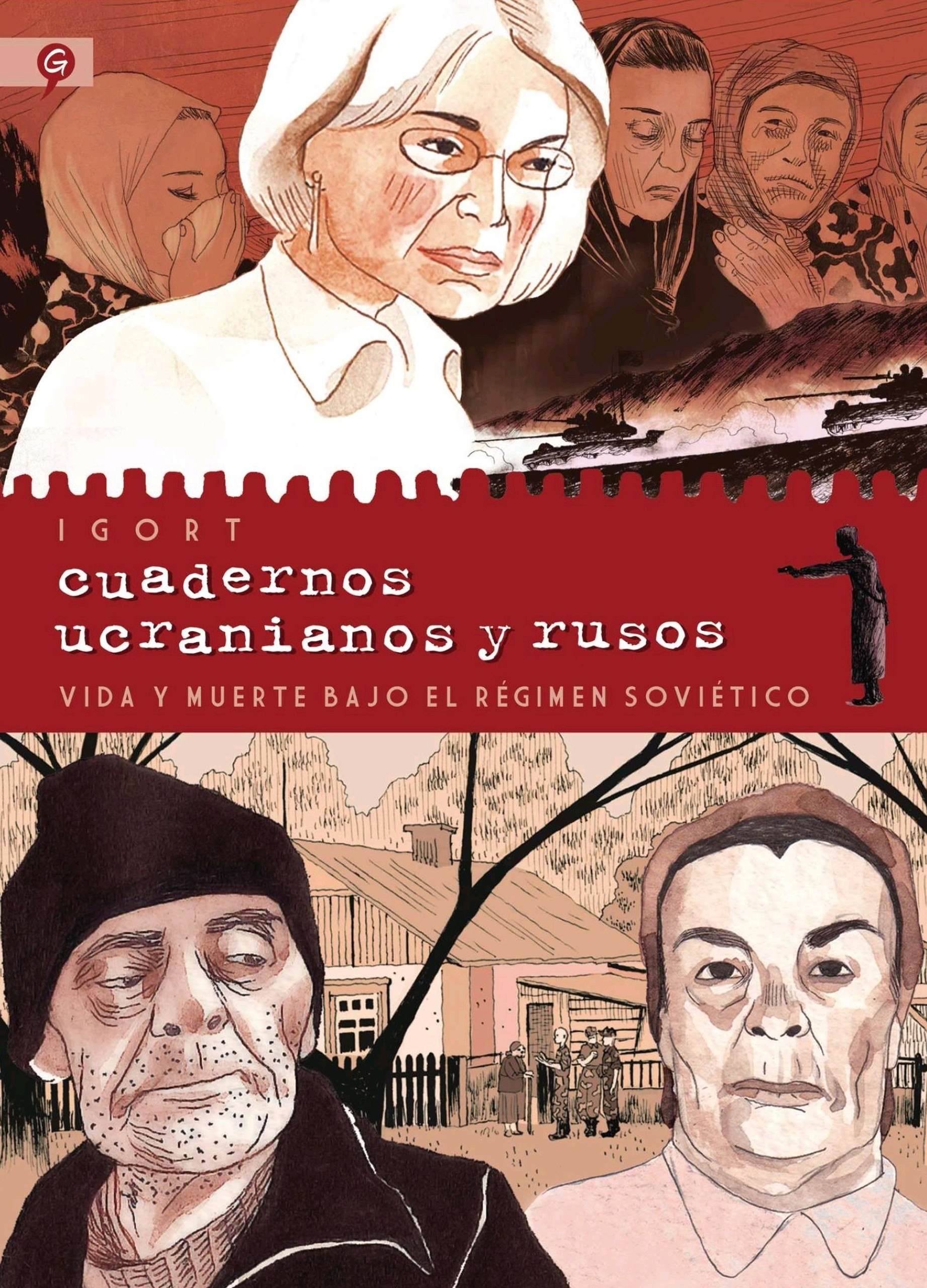 Portada ampliada de cuadernos ucranianos y rusos