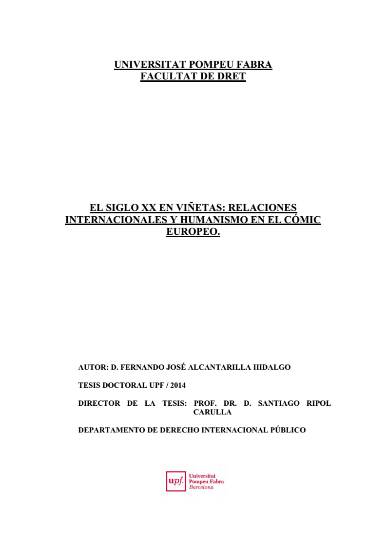 Portada ampliada de EL SIGLO XX EN VIÑETAS: RELACIONES INTERNACIONALES Y HUMANISMO EN EL CÓMIC EUROPEO.