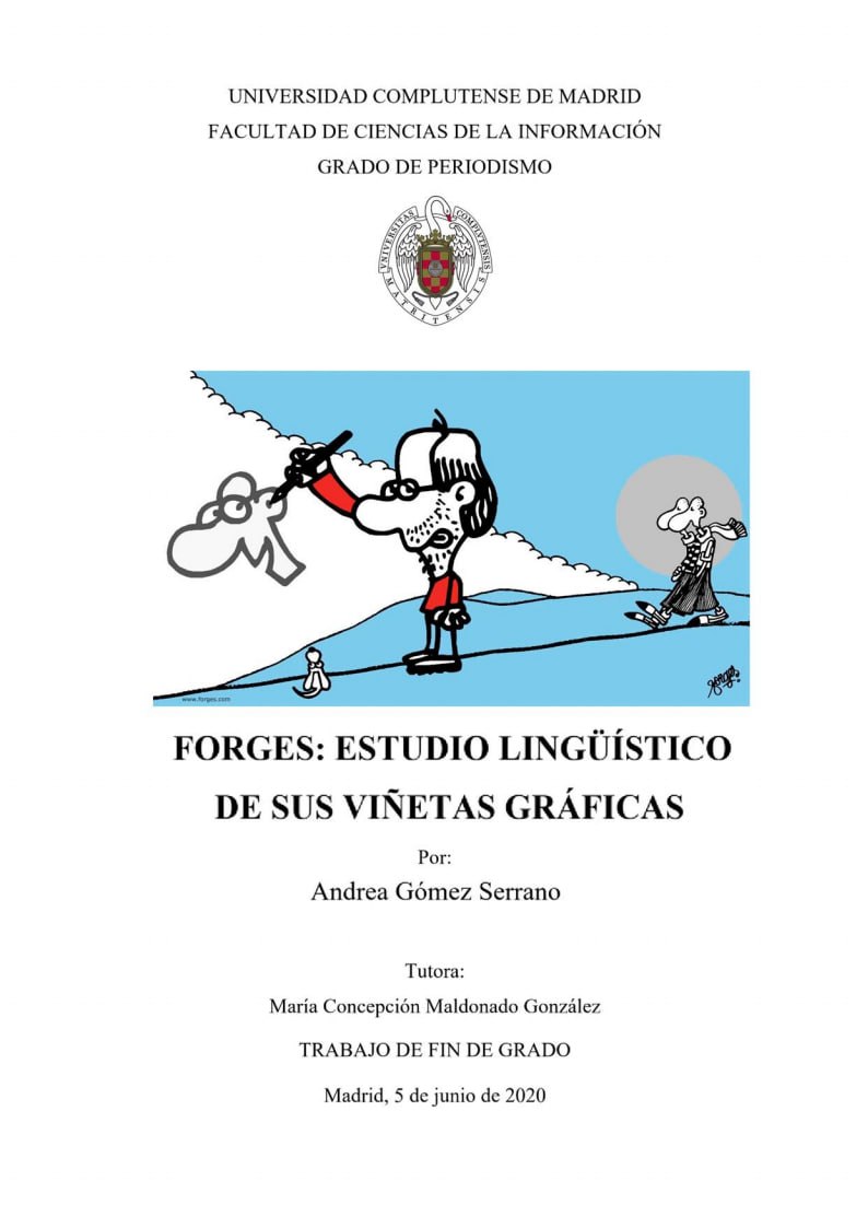 Portada ampliada de FORGES: ESTUDIO LINGÜÍSTICO DE SUS VIÑETAS GRÁFICAS