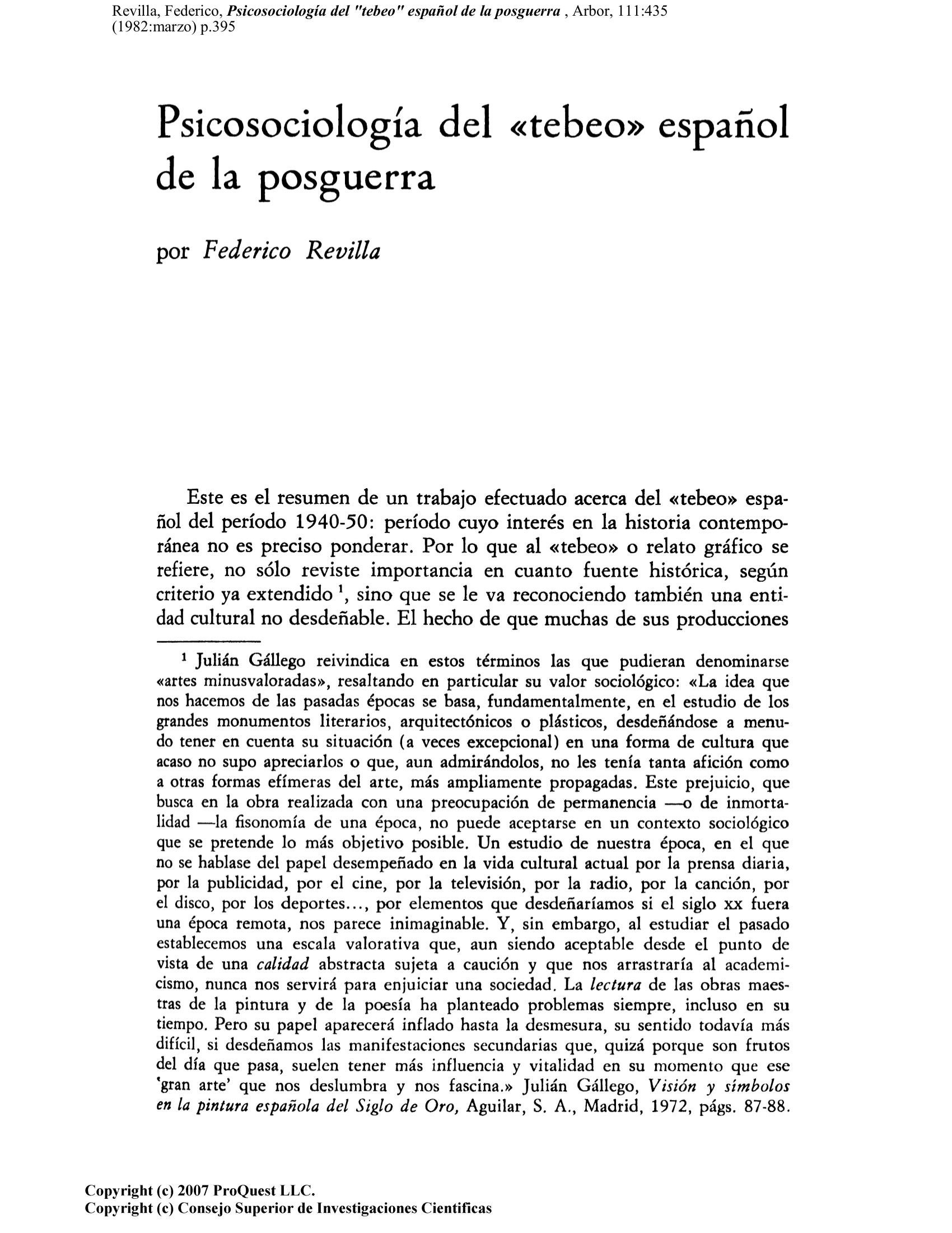 Portada ampliada de Psicosociología del «tebeo» español de la posguerra