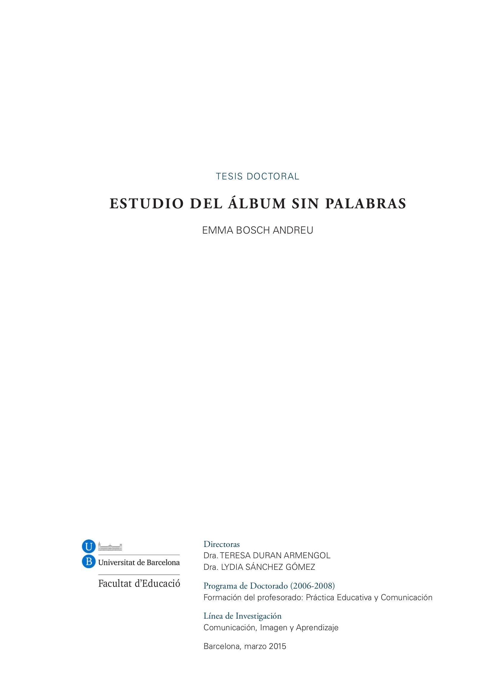 Portada ampliada de ESTUDIO DEL ÁLBUM SIN PALABRAS